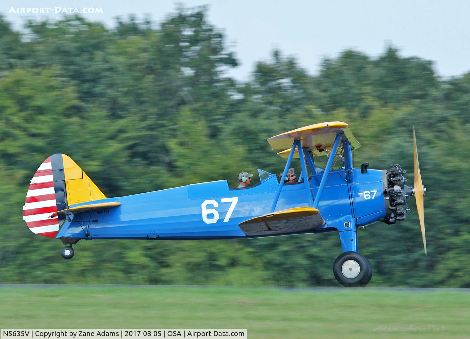 N5635V, 1941 Boeing A75N1(PT17) C/N 75-1646, Dawn goes for her first Stearman ride!
Mid America Flight Museum