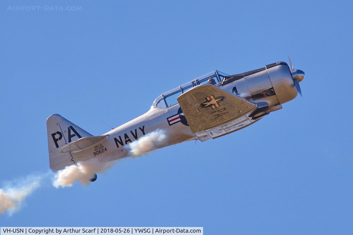 VH-USN, 1944 North American SNJ-5 Texan Texan C/N 88-17552, Red Thunder - Watts Bridge 2018
