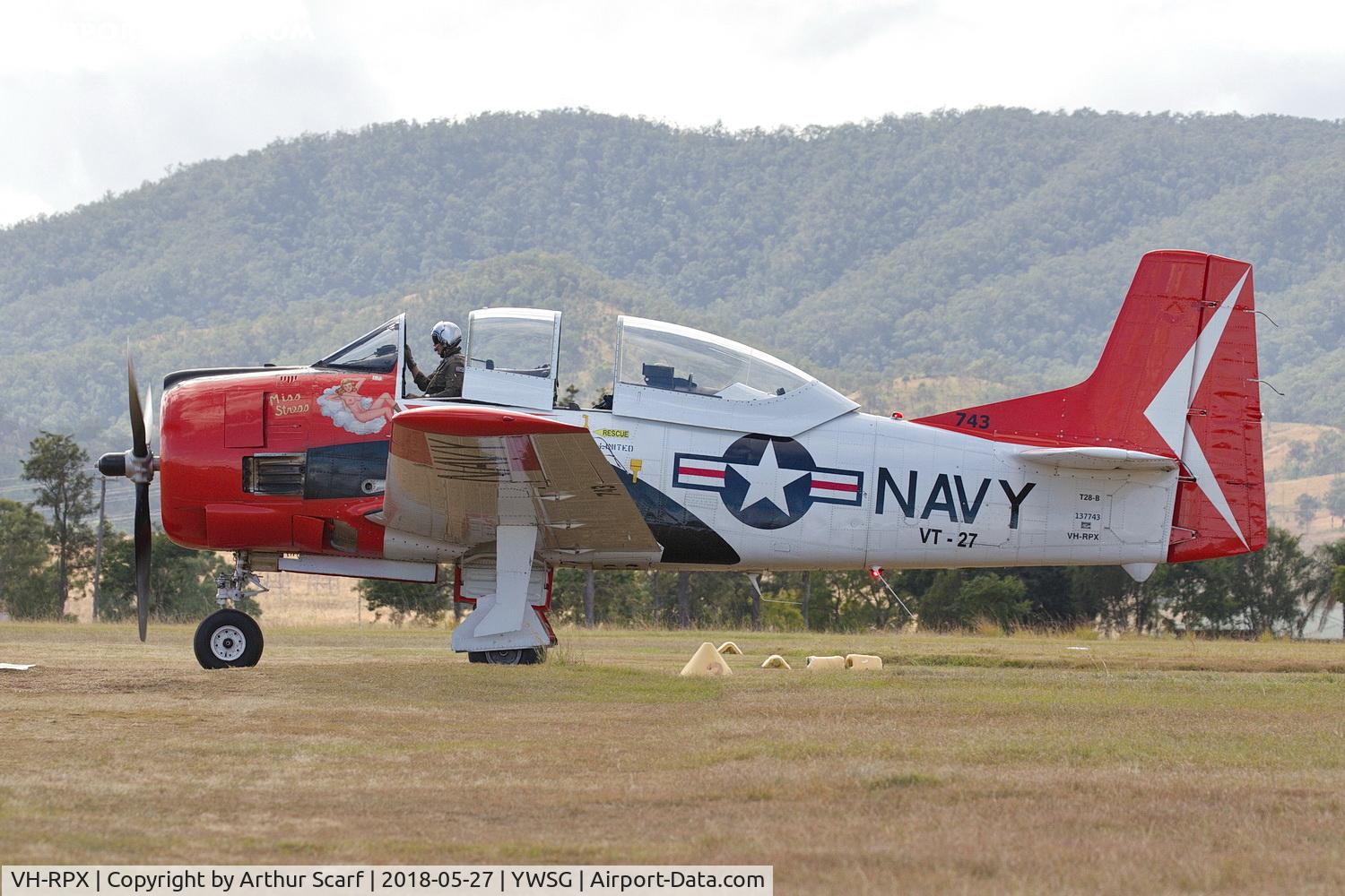 VH-RPX, 1956 North American T-28B Trojan C/N 200-106, Red Thunder - Watts Bridge 2018