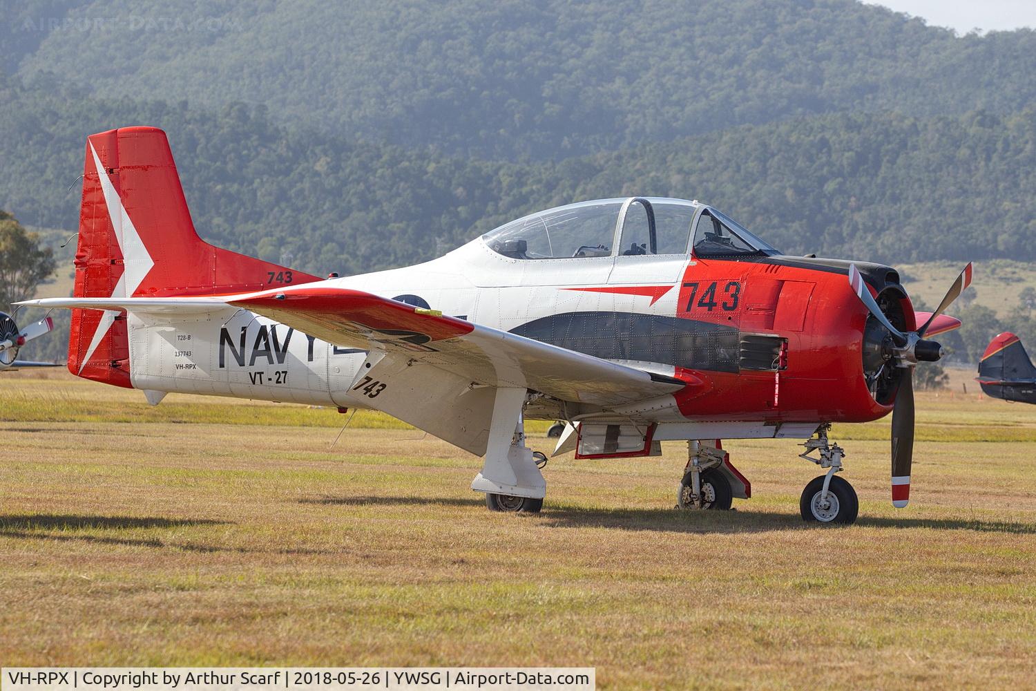 VH-RPX, 1956 North American T-28B Trojan C/N 200-106, Red Thunder - Watts Bridge 2018