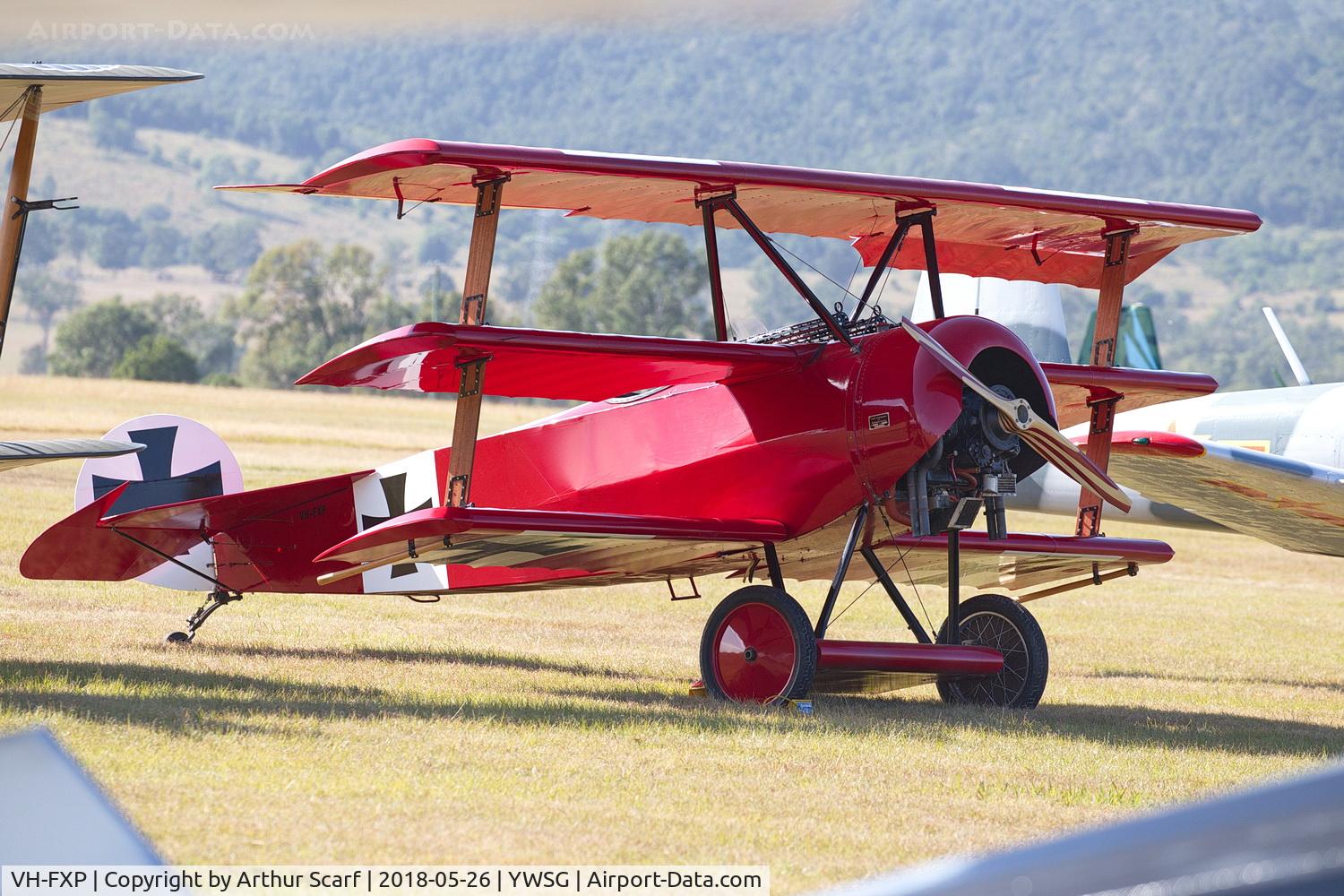 VH-FXP, 1970 Fokker Dr.1 Triplane Replica C/N NA-1, Red Thunder - Watts Bridge 2018