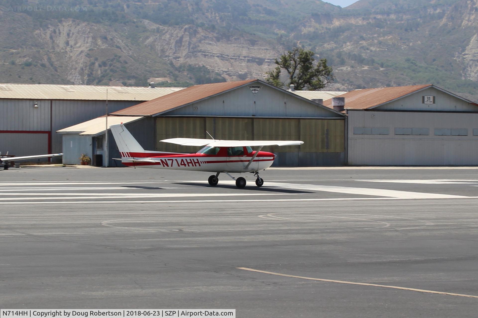 N714HH, 1977 Cessna 150M C/N 15079185, 1977 Cessna 150M, Continental O-200 100 Hp, takeoff roll Rwy 22