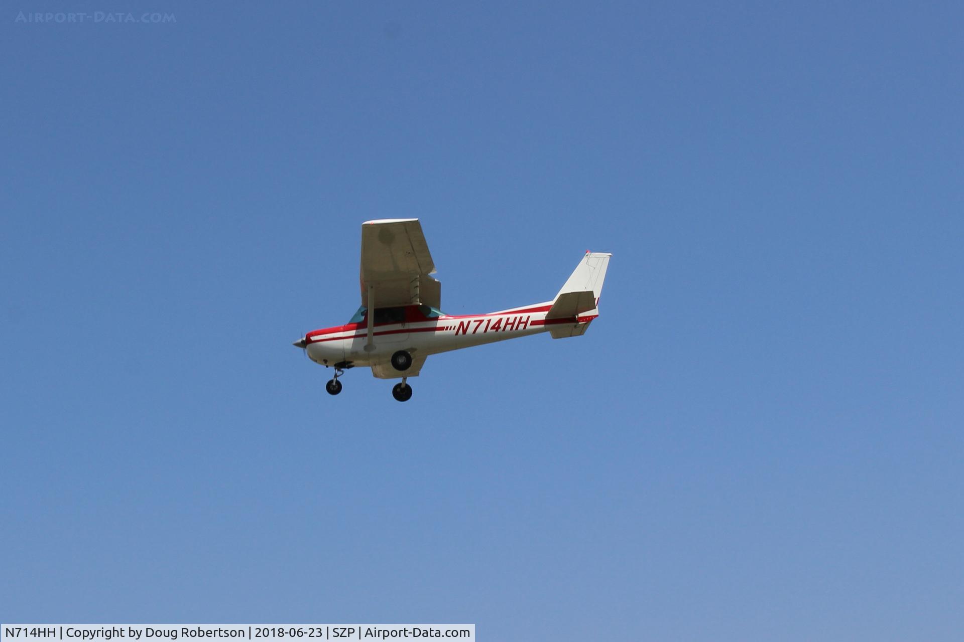 N714HH, 1977 Cessna 150M C/N 15079185, 1977 Cessna 150M, Continental O-200 100 Hp, on final Rwy 22