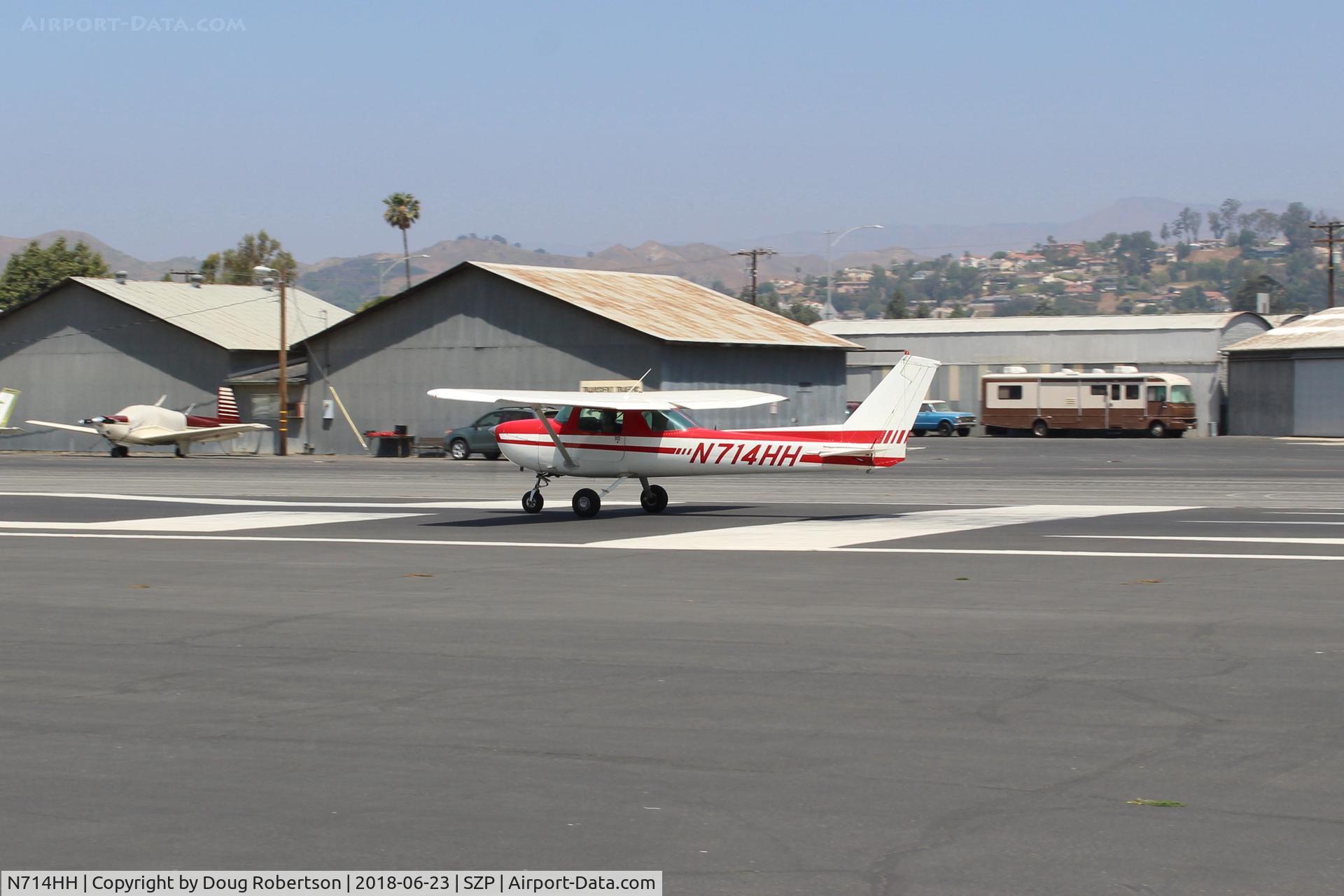 N714HH, 1977 Cessna 150M C/N 15079185, 1977 Cessna 150M, Continental O-200 100 Hp, landing roll Rwy 22