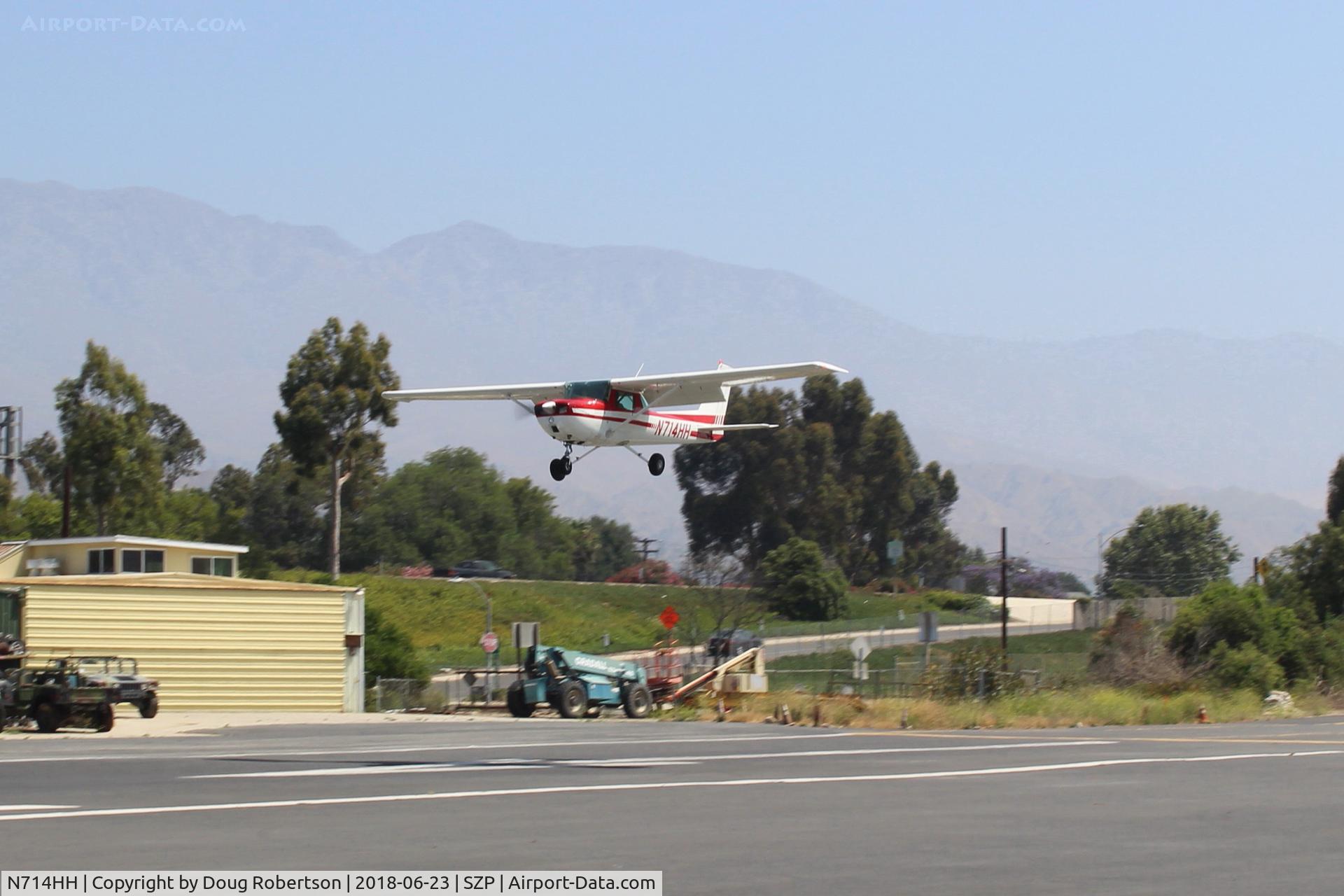 N714HH, 1977 Cessna 150M C/N 15079185, 1977 Cessna 150M, Continental O-200 100 Hp, on final Rwy 22