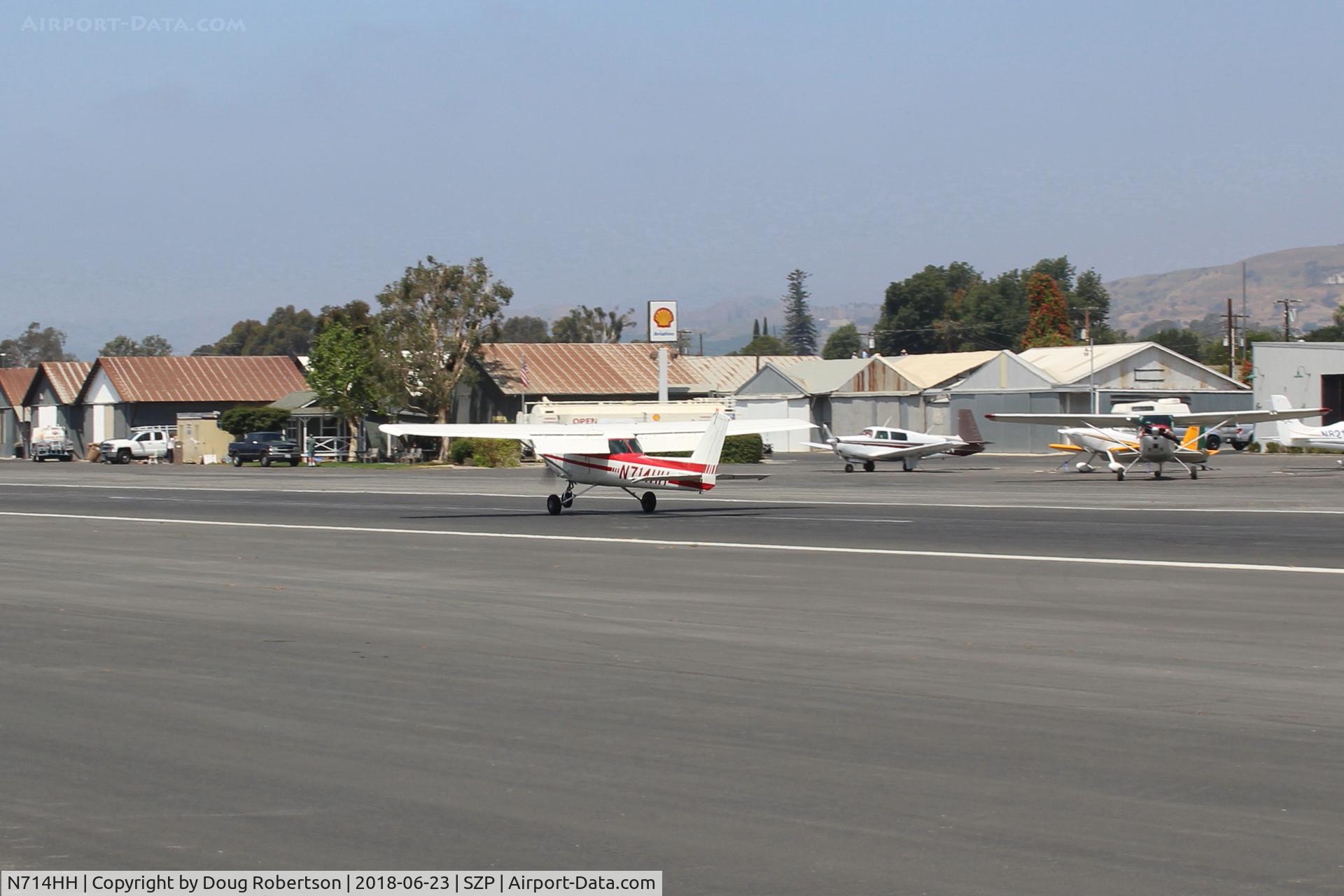N714HH, 1977 Cessna 150M C/N 15079185, 1977 Cessna 150M, Continental O-200 100 Hp, landing Rwy 22