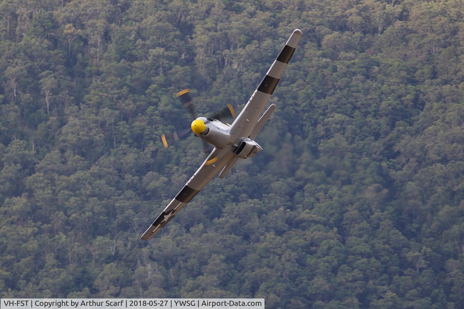 VH-FST, 1945 North American P-51D Mustang C/N 124-48279, Red Thunder - Watts Bridge 2018