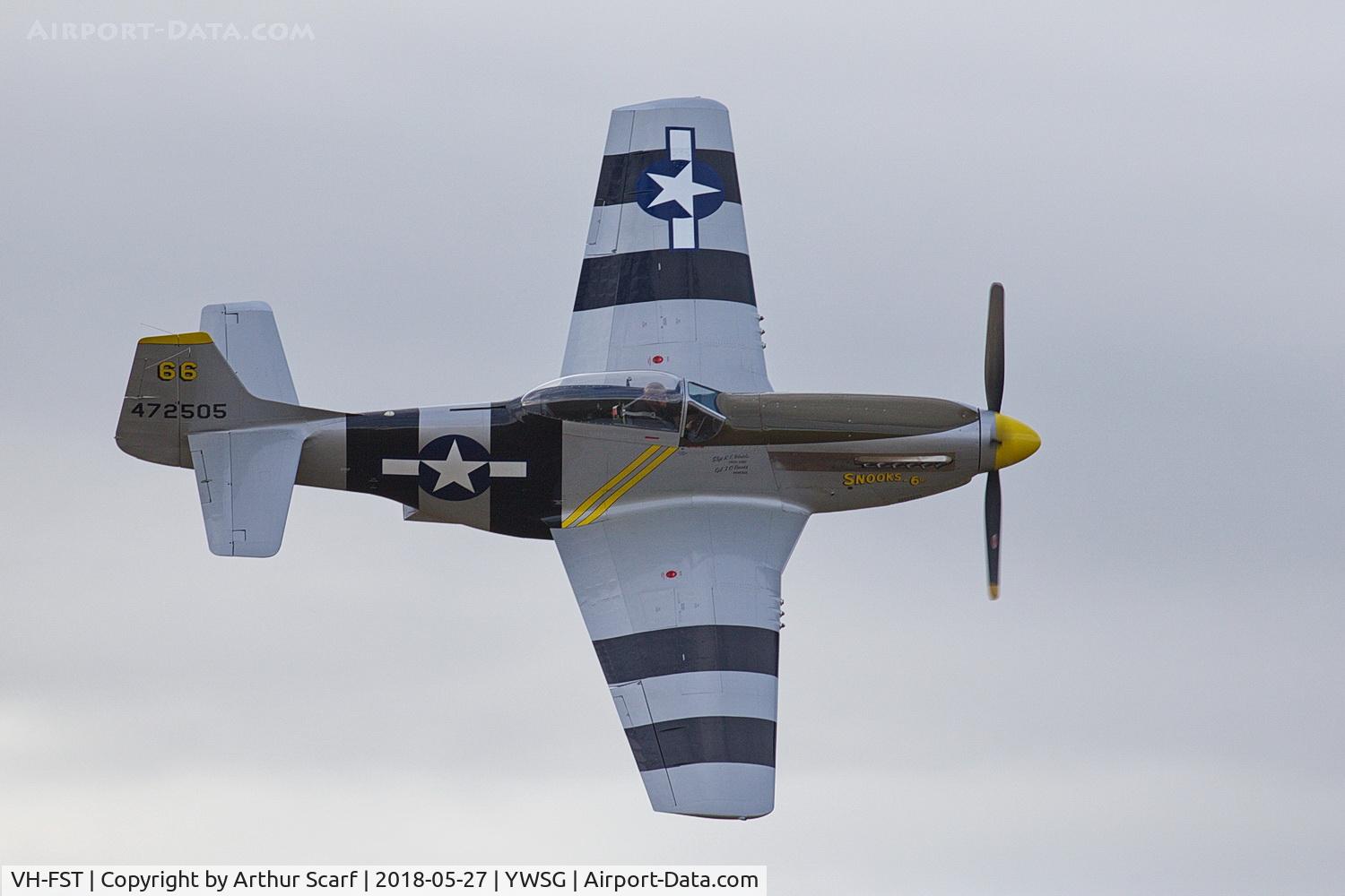 VH-FST, 1945 North American P-51D Mustang C/N 124-48279, Red Thunder - Watts Bridge 2018