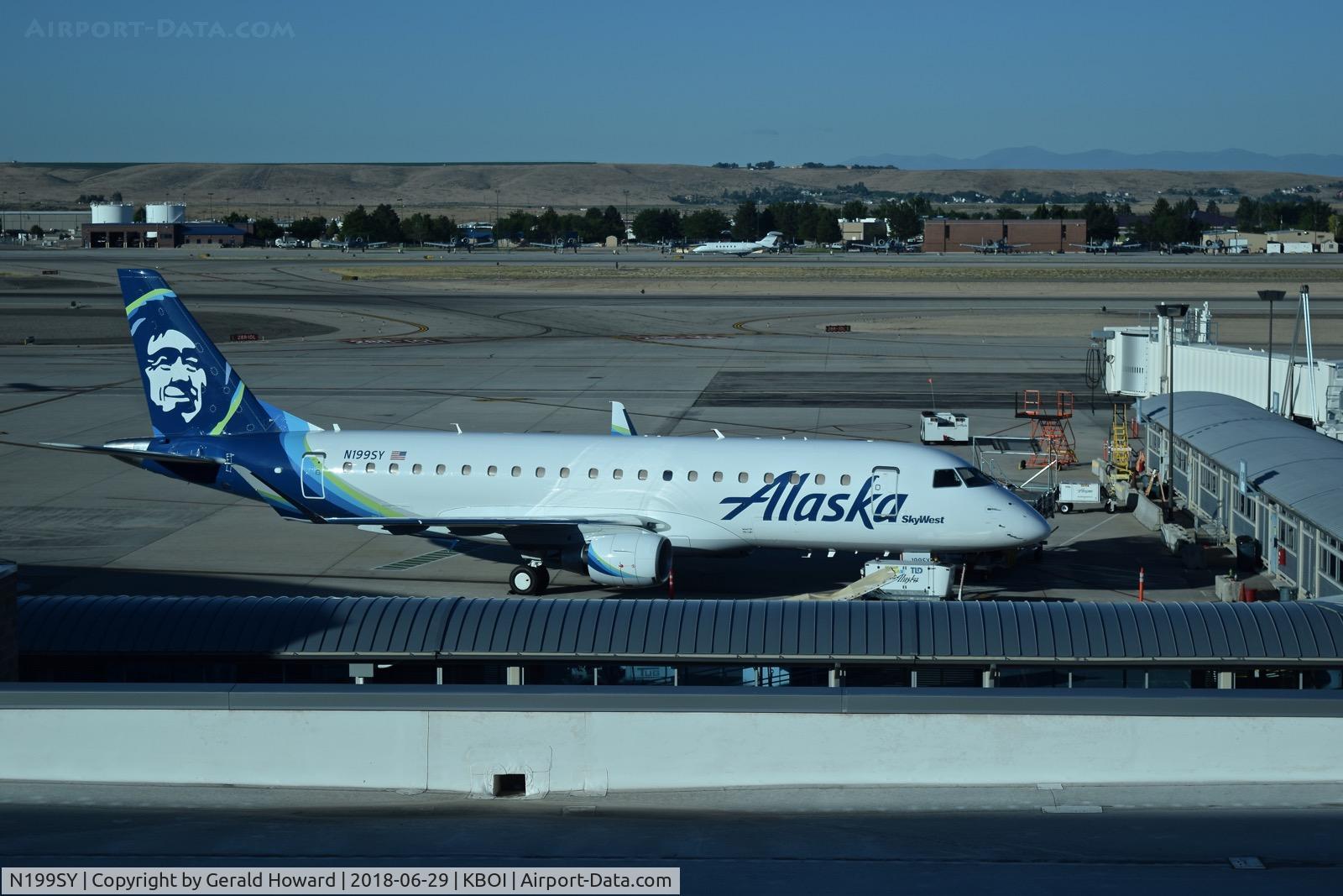 N199SY, 2018 Embraer 175LR (ERJ-170-200LR) C/N 17000730, Parked on the Alaska ramp.
