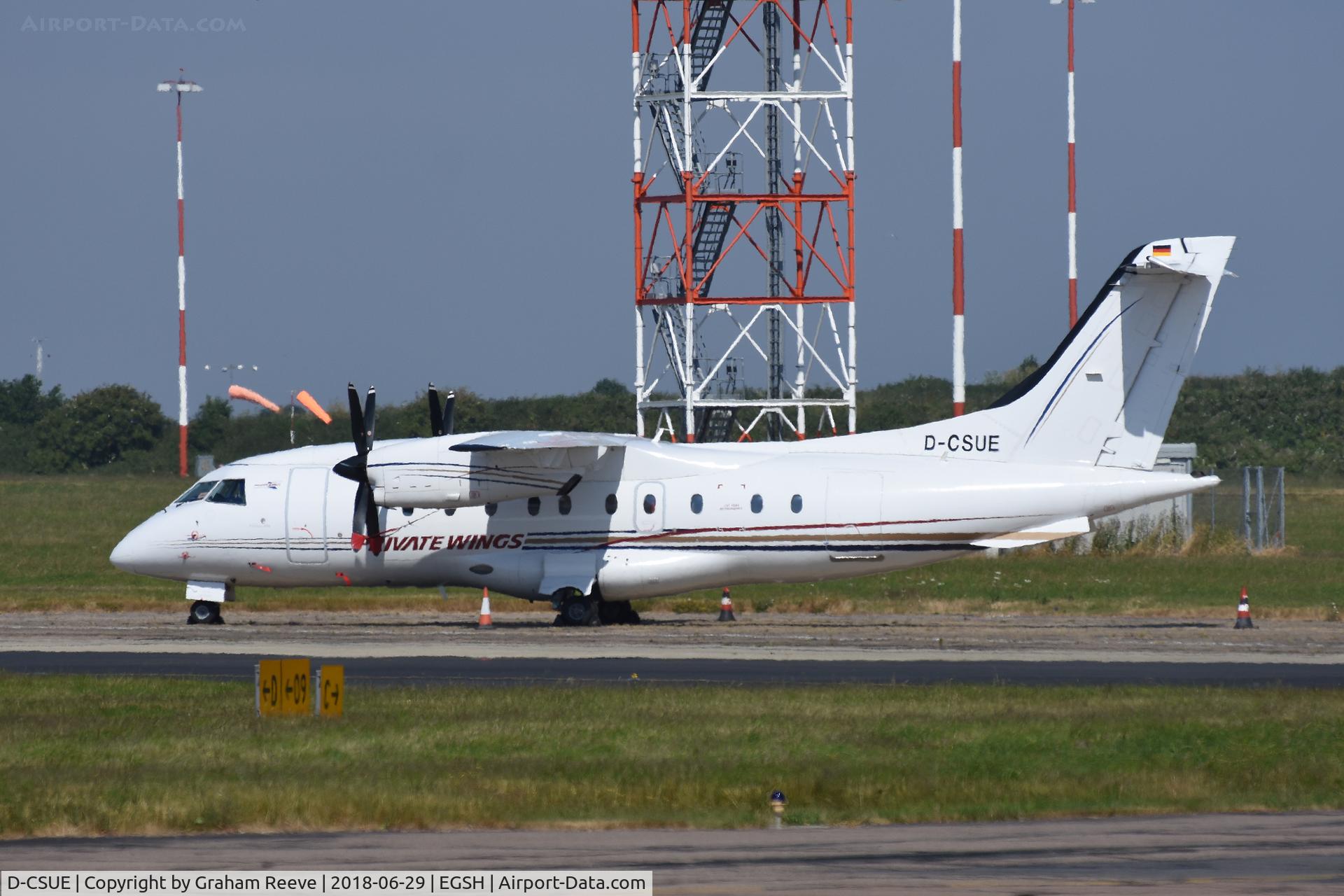 D-CSUE, Dornier 328-110 C/N 3019, Parked at Norwich.