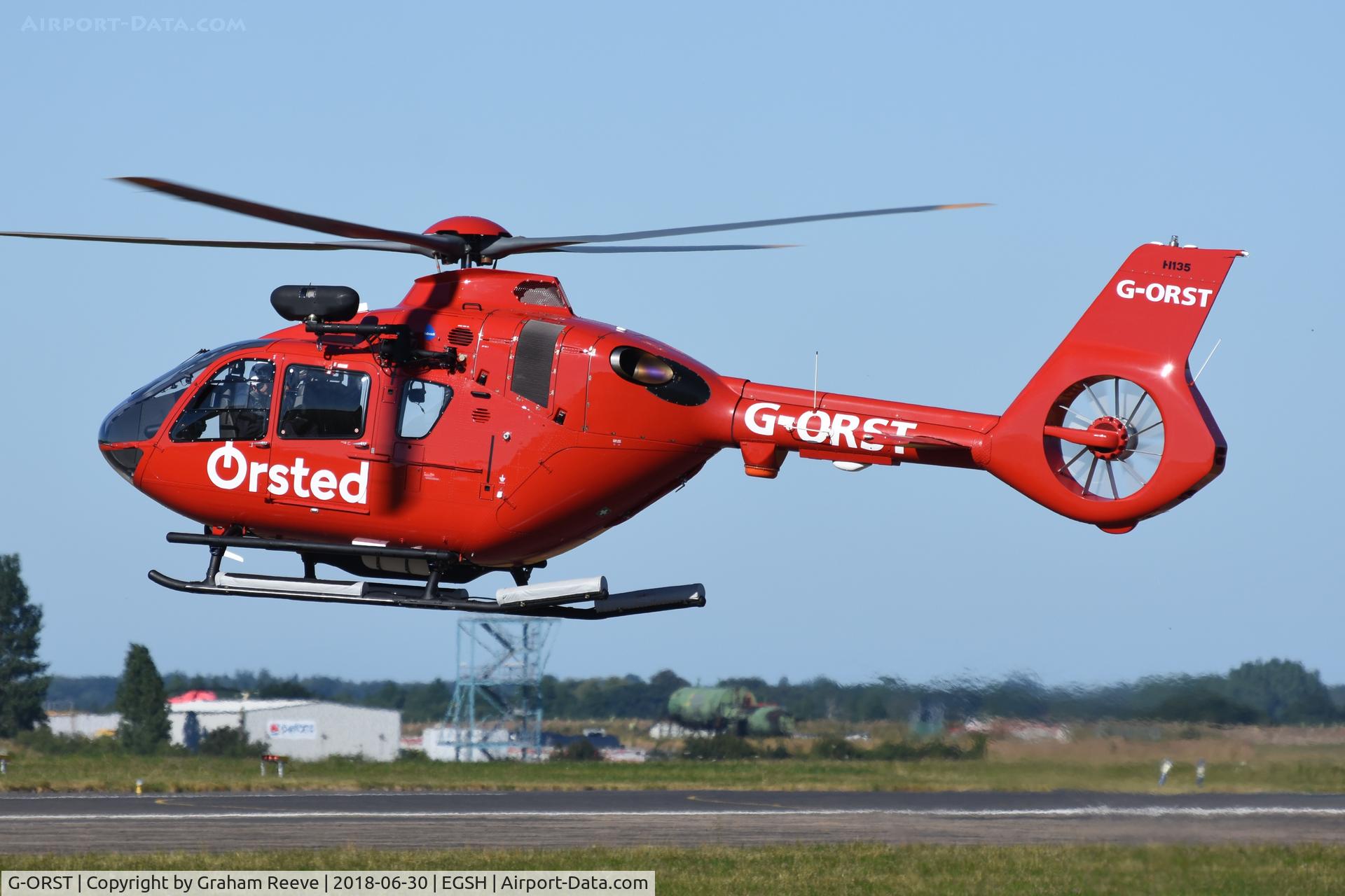 G-ORST, 2017 Airbus Helicopters EC-135T-3 C/N 1269, Departing from Norwich.
