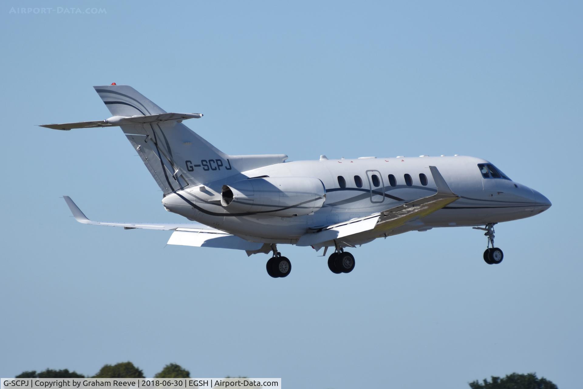 G-SCPJ, 2009 Hawker Beechcraft 900XP C/N HA-0140, Landing at Norwich.