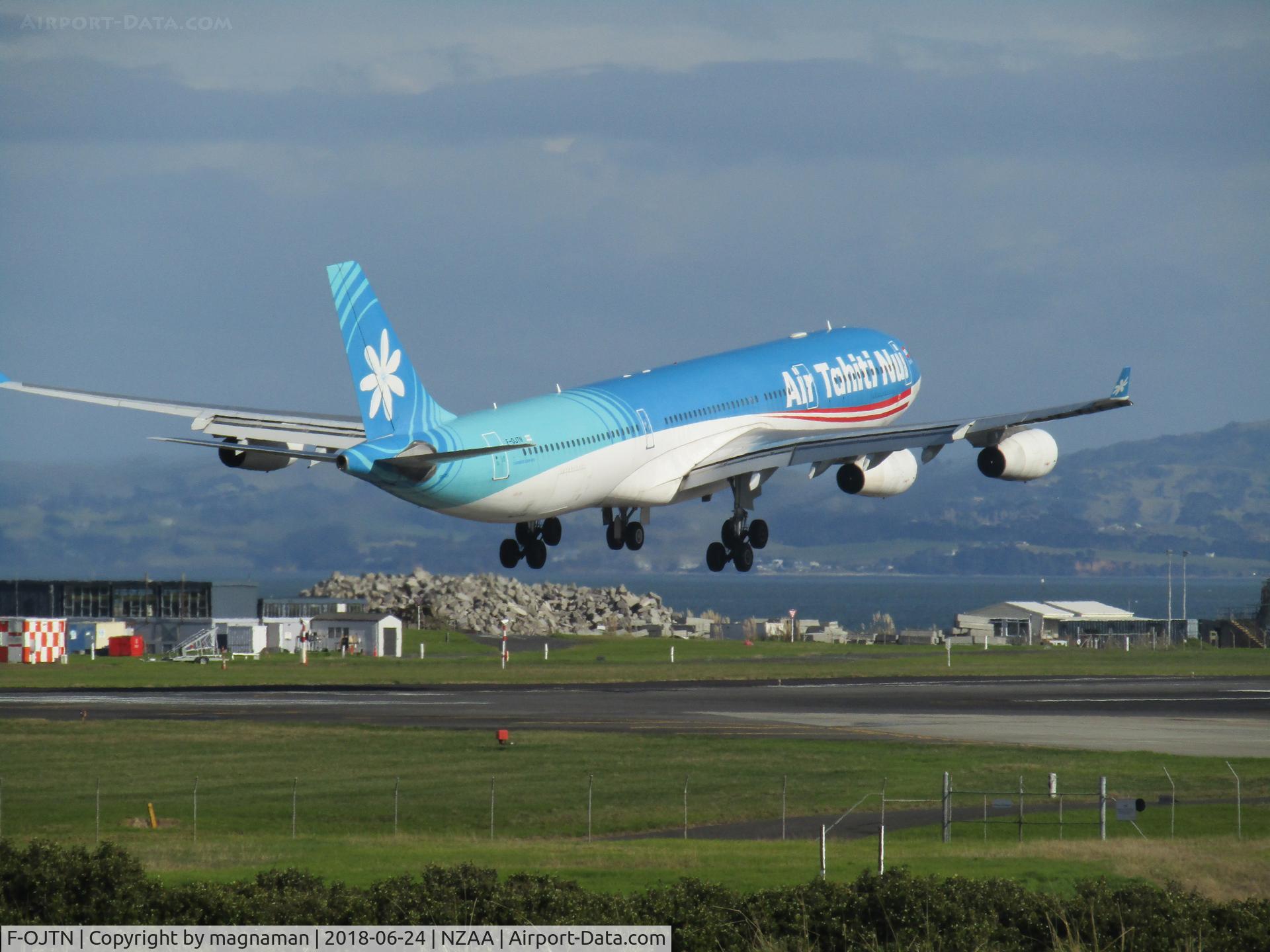 F-OJTN, 2001 Airbus A340-313 C/N 395, over threshold
