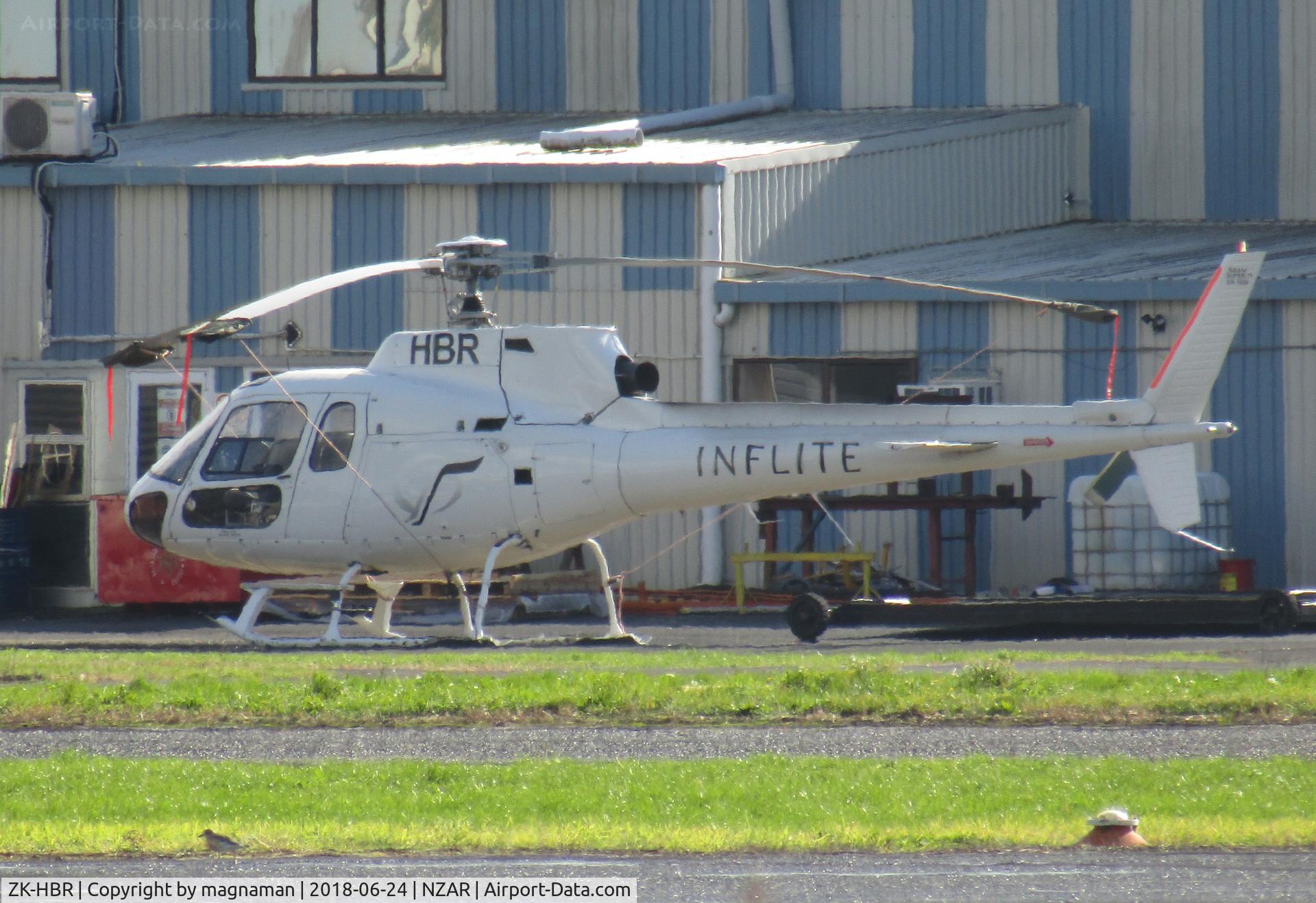 ZK-HBR, Aerospatiale AS-350D AStar Mk3 C/N 1386, long range shot across airfield at ardmore
