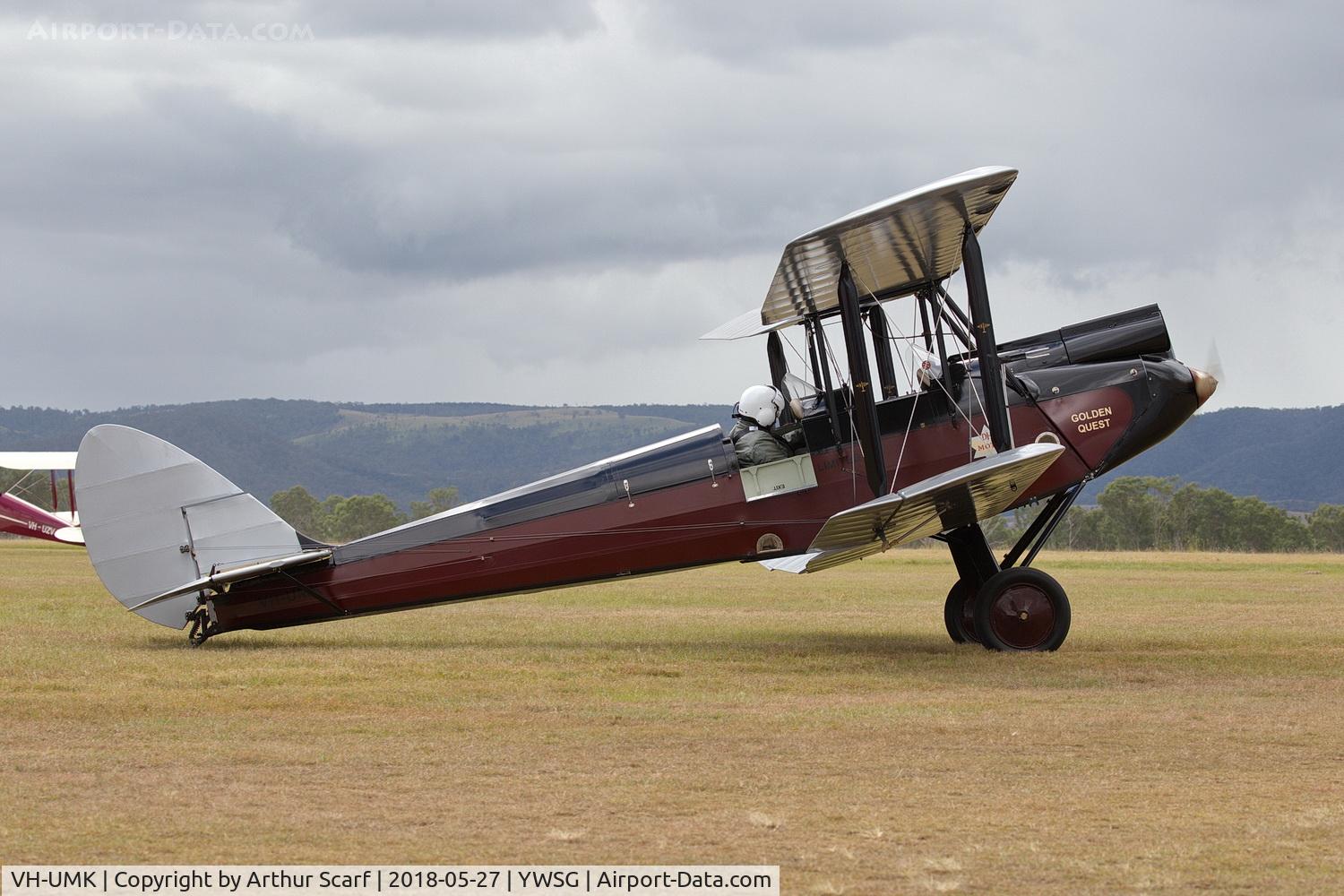 VH-UMK, 1929 De Havilland DH.60M Moth C/N 1399, Red Thunder - Watts Bridge 2018