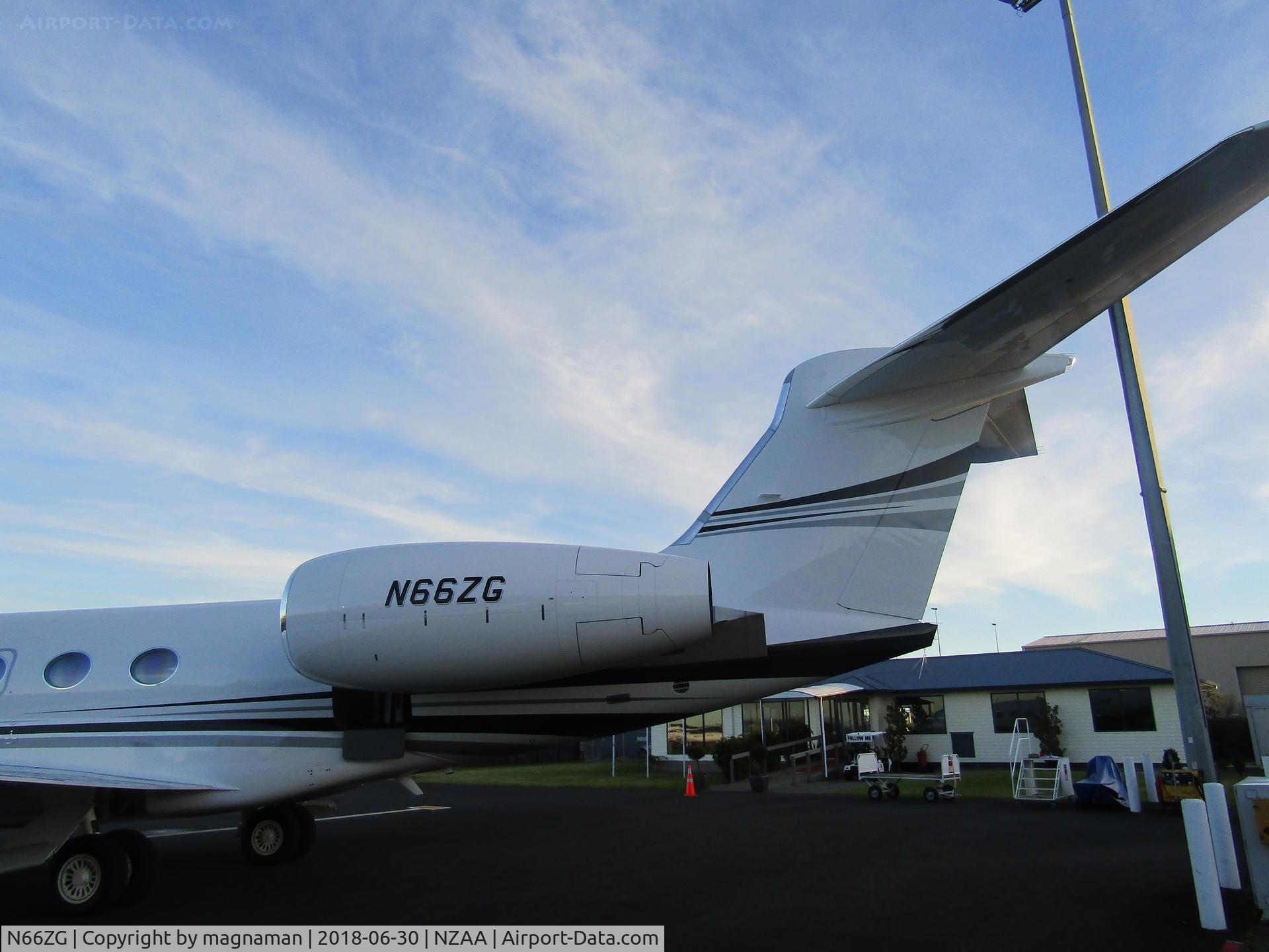 N66ZG, 2017 Gulfstream G-VI (G650ER) C/N 6303, on stand at AKL