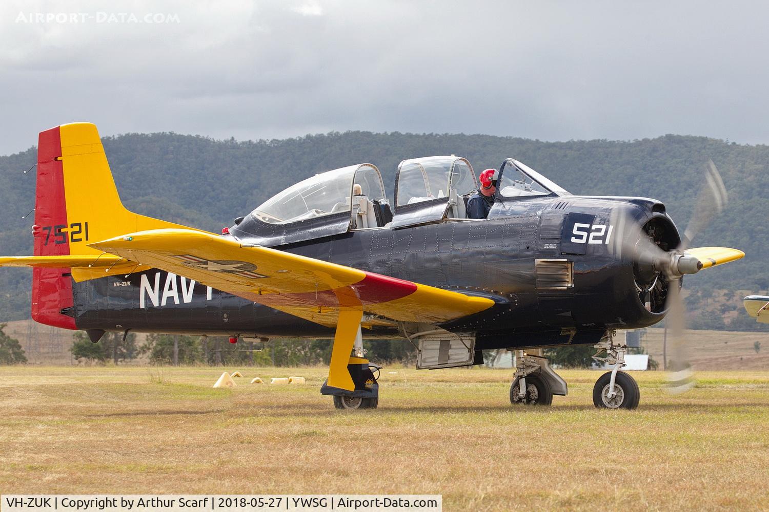 VH-ZUK, 1951 North American T-28D Trojan C/N 173-374, Red Thunder - Watts Bridge 2018