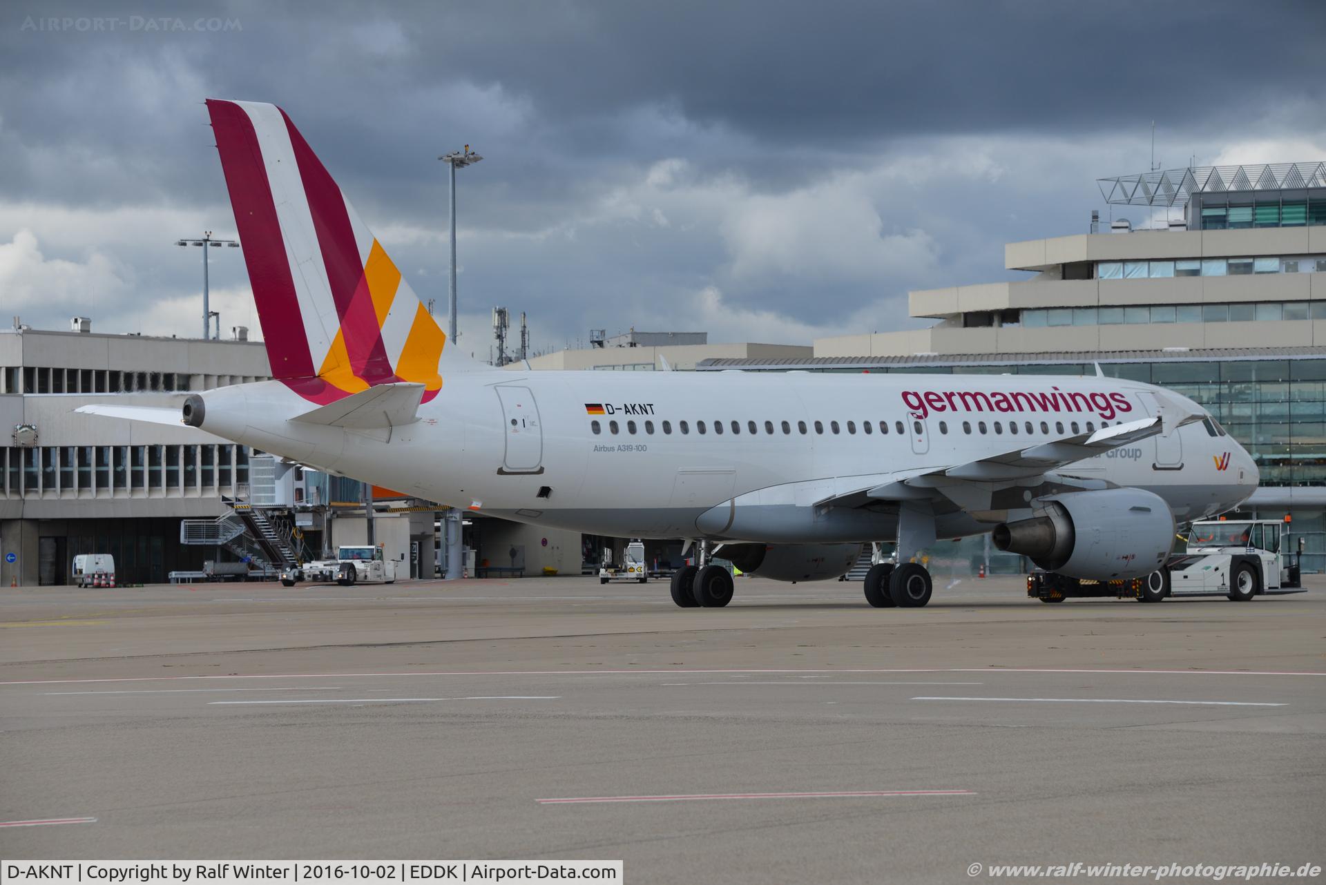D-AKNT, 2005 Airbus A319-112 C/N 2607, Airbus A319-112 - 4U GWI Germanwings 'City of Hamburg' - 2607 - D-AKNT - 02.10.2016 - CGN
