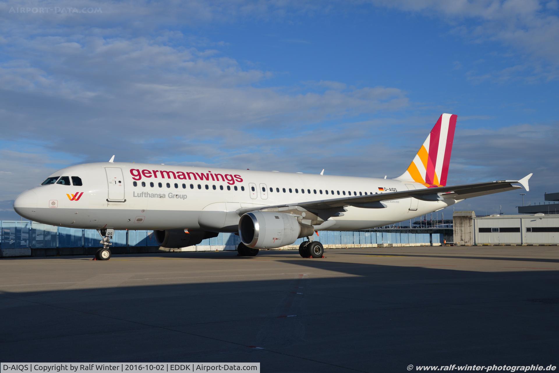 D-AIQS, 1993 Airbus A320-211 C/N 401, Airbus A320-211 - 4U GWI Germanwings ex. Lufthansa 'Eisennach' - 401 - D-AIQS - 02.10.2016 - CGN