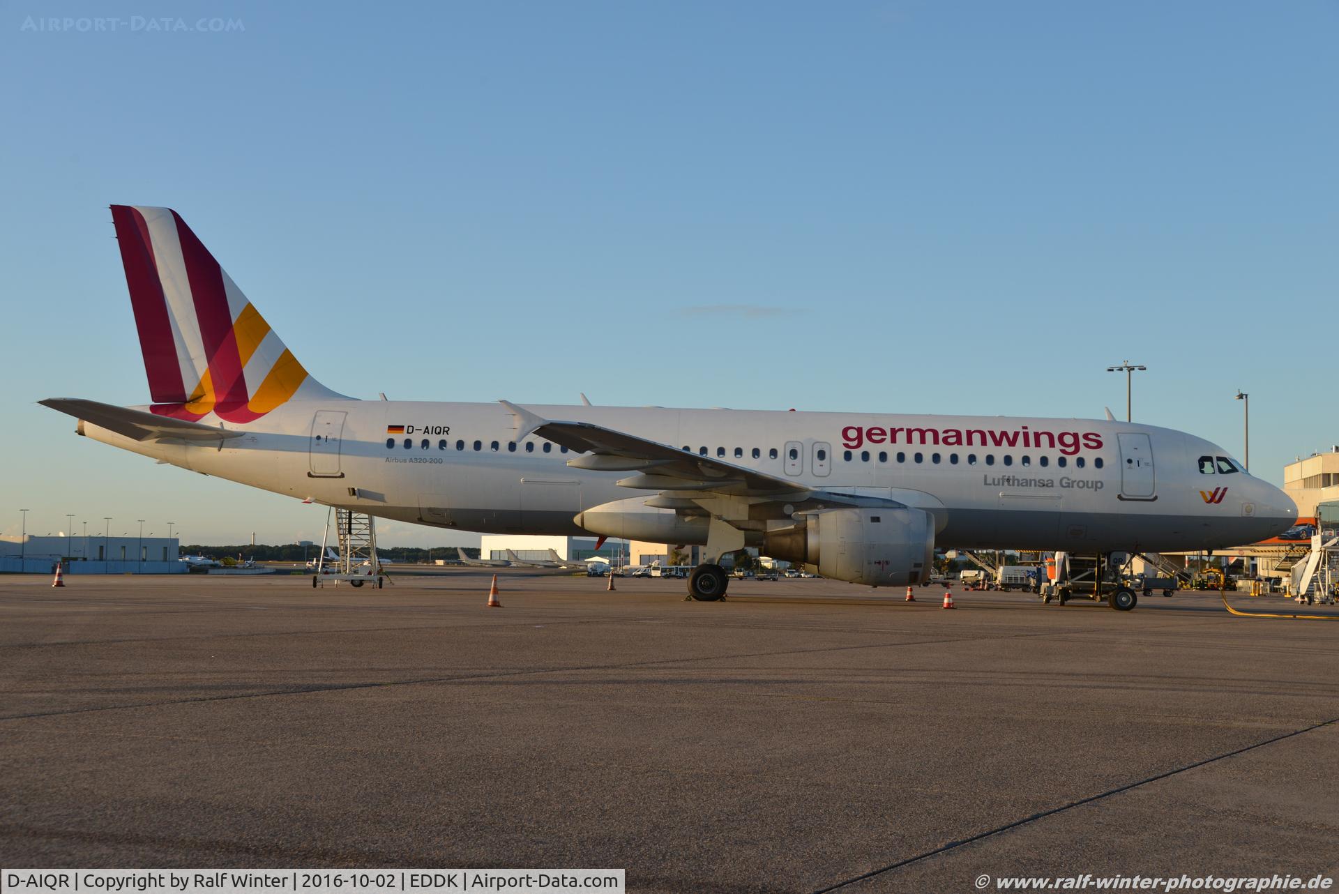 D-AIQR, 1992 Airbus A320-211 C/N 382, Airbus A320-211 - 4U GWI Germanwings ex. Lufthansa 'Lahr Schwarzwald' - 382 - D-AIQR - 02.10.2016