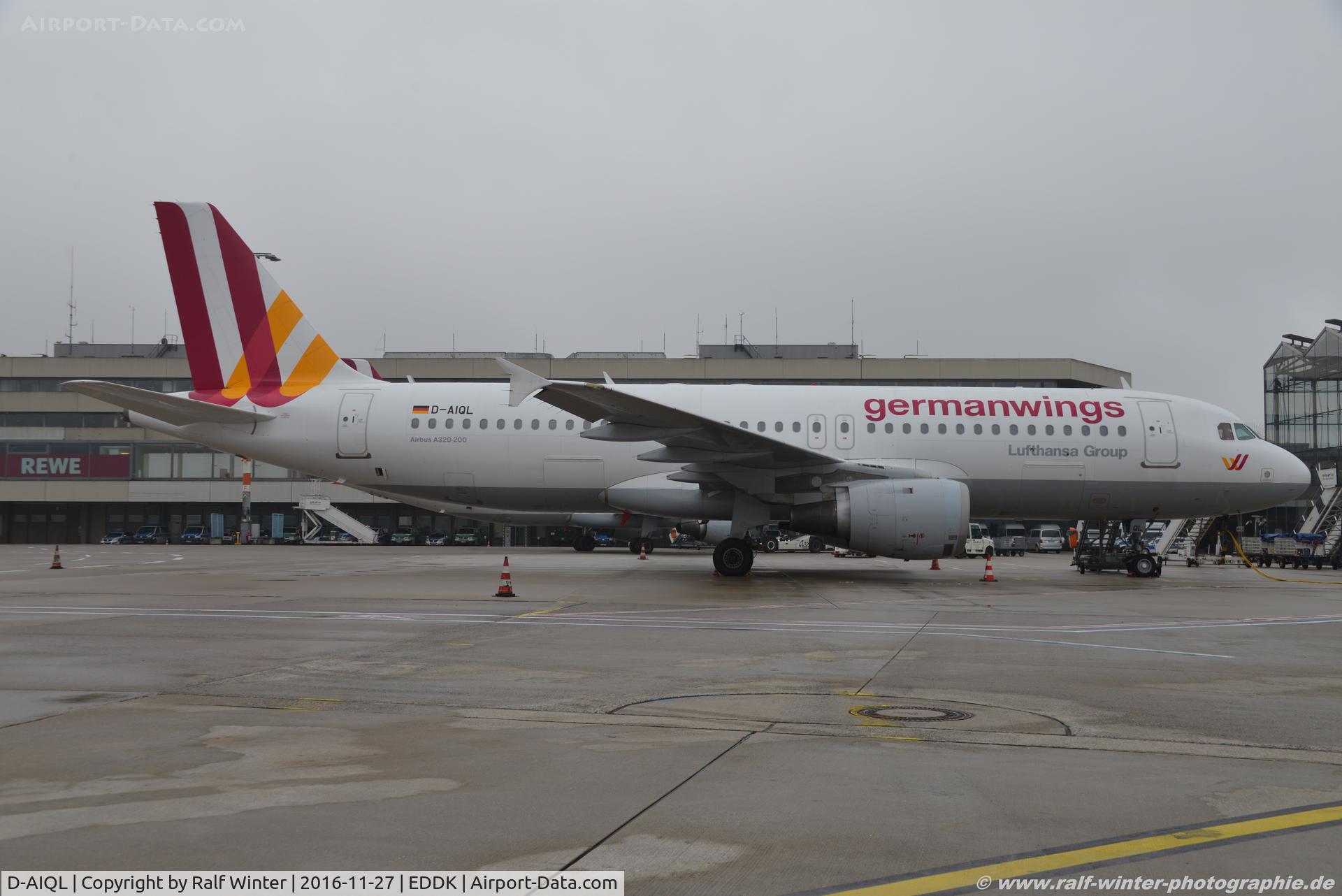 D-AIQL, 1991 Airbus A320-211 C/N 0267, Airbus A320-211 - 4U GWI Germanwings ex. Lufthansa 'Stralsund' - 267 - D-AIQL - 27.11.2016 - CGN