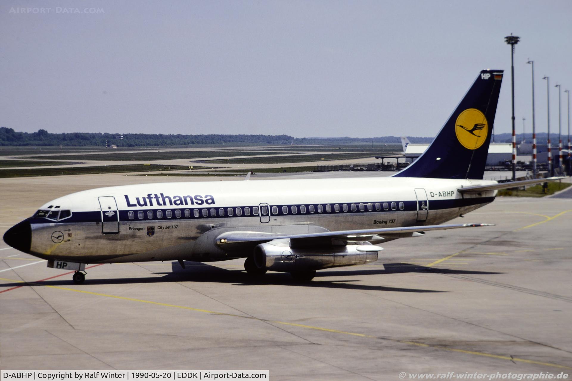 D-ABHP, 1981 Boeing 737-230 C/N 22140, Boeing 737-230 - LH DLH Lufthana 'Erlangen' - 22140 - D-ABHP -  20.05.1990 - CGN