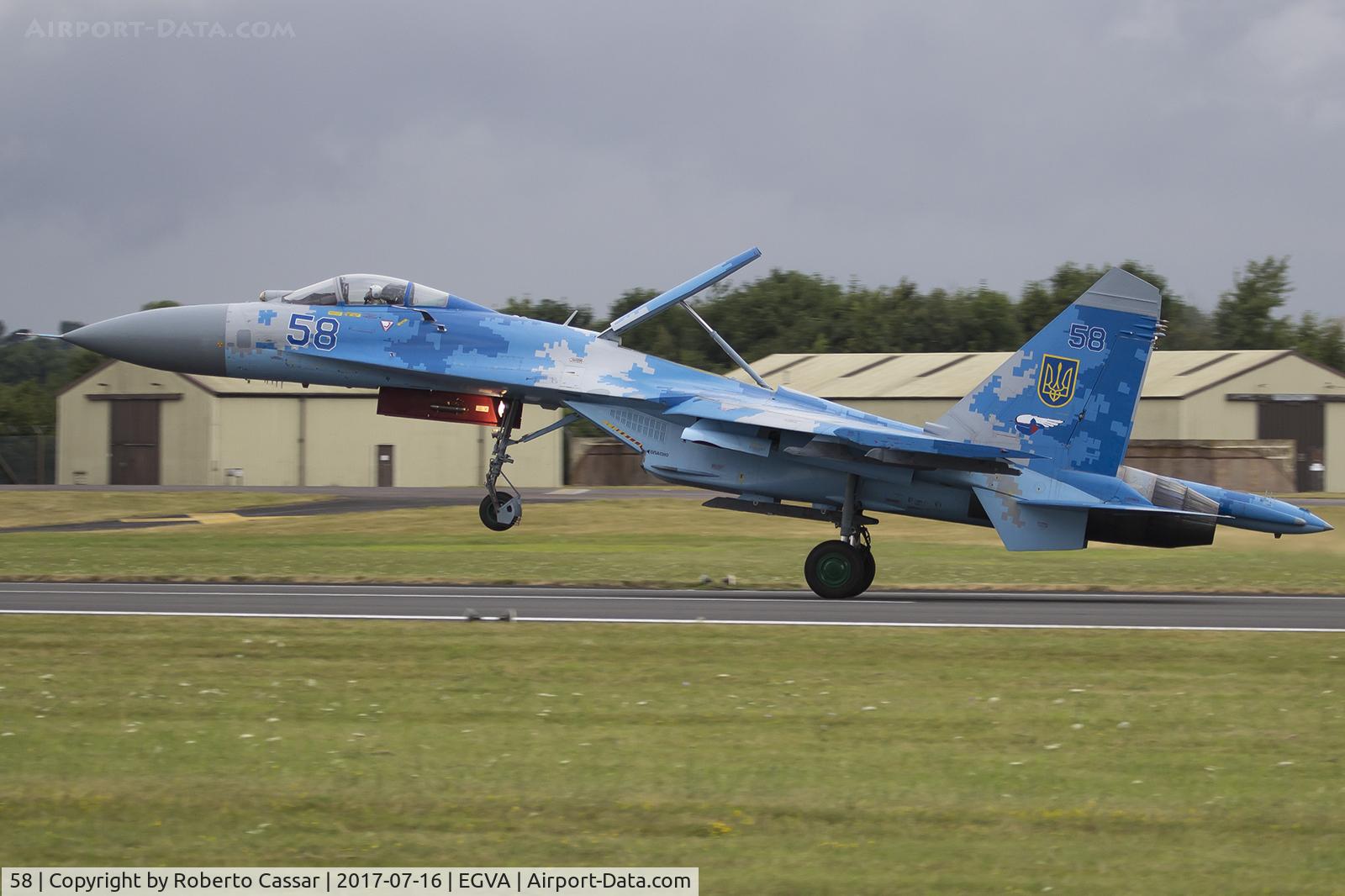 58, 1991 Sukhoi Su-27P Flanker B C/N 36911035612, RIAT 2017
