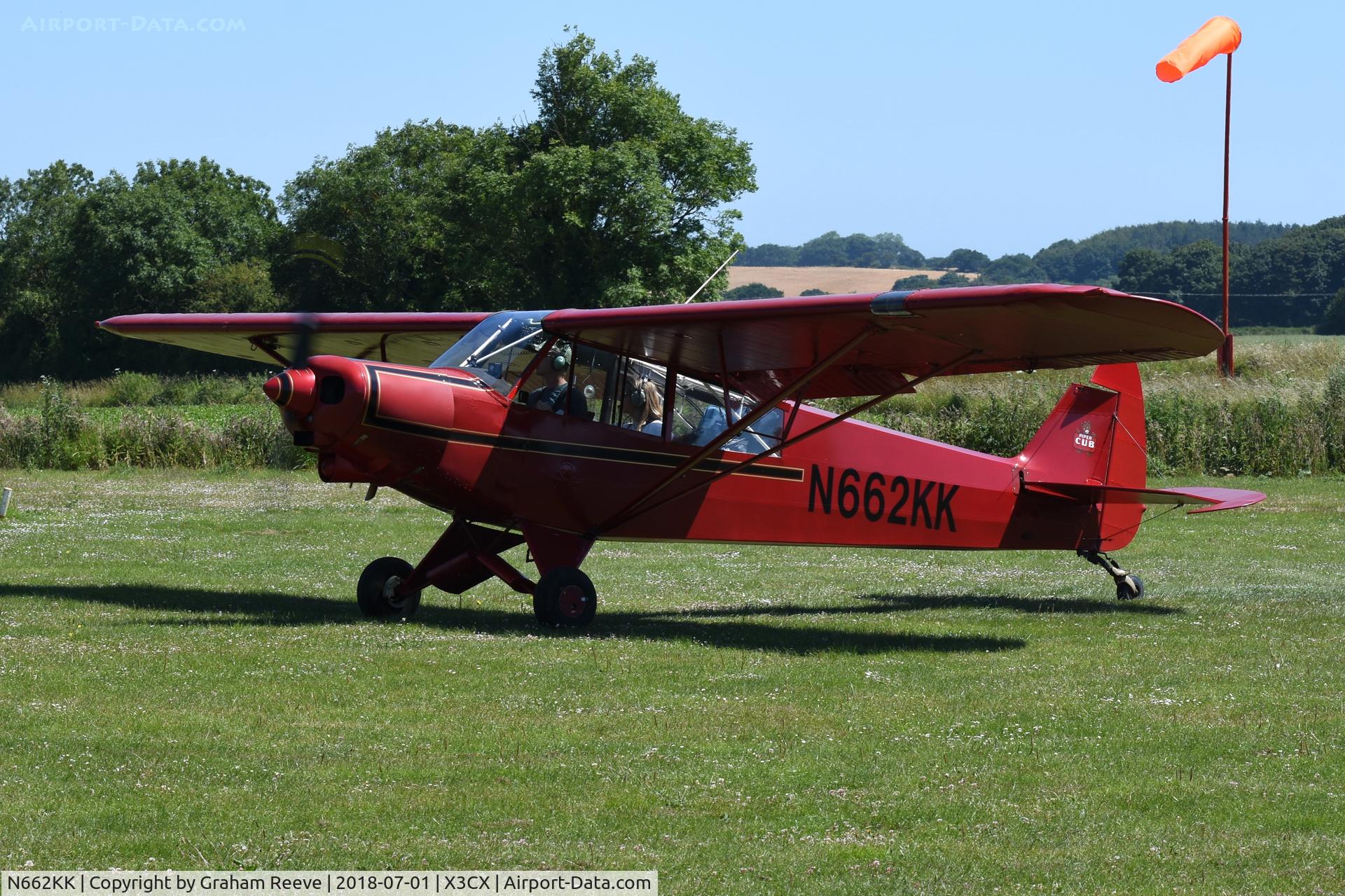 N662KK, 1982 Piper PA-18-150 Super Cub C/N 18-8209023, Departing from Northrepps.