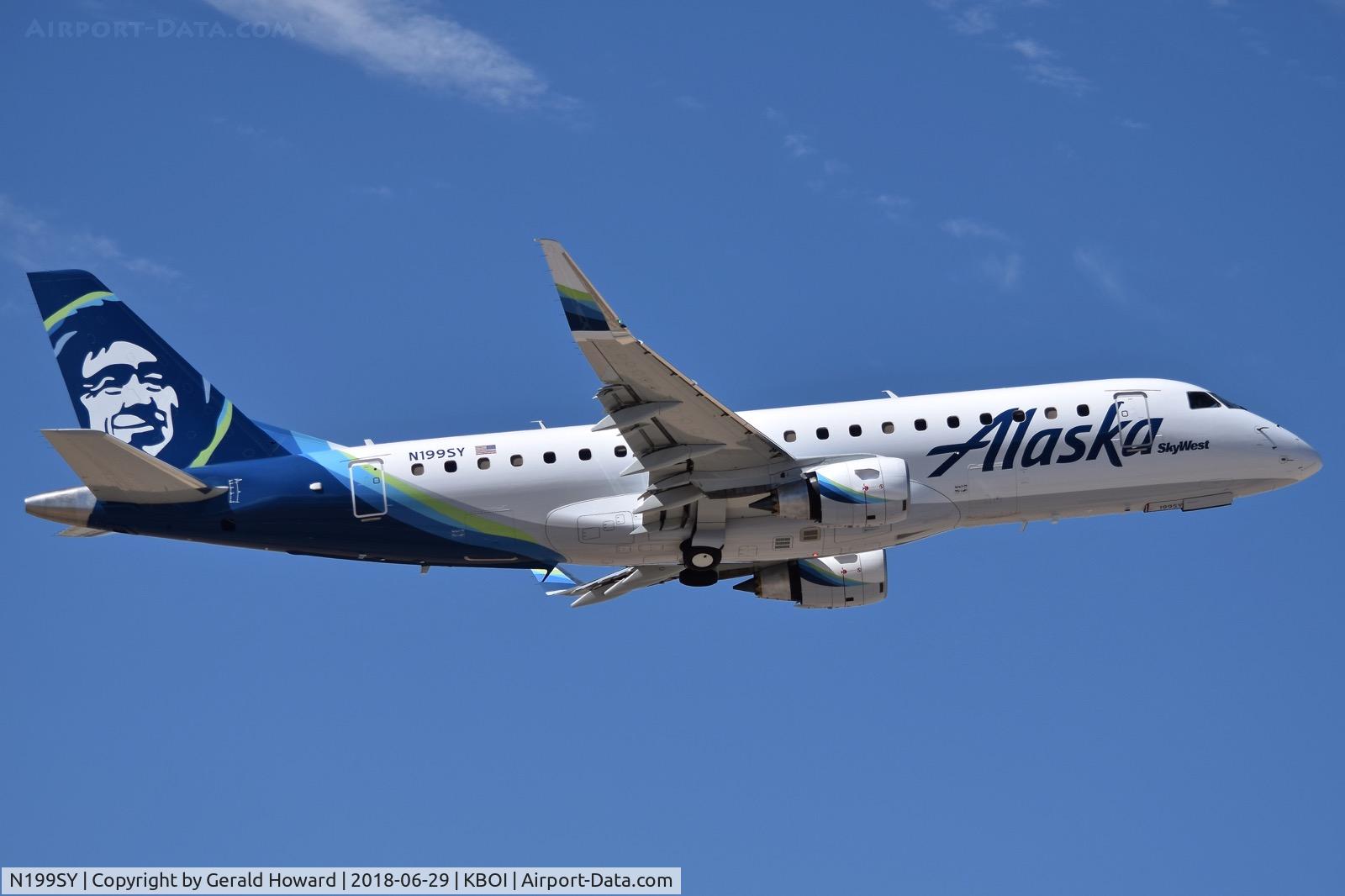 N199SY, 2018 Embraer 175LR (ERJ-170-200LR) C/N 17000730, Departing BOI.