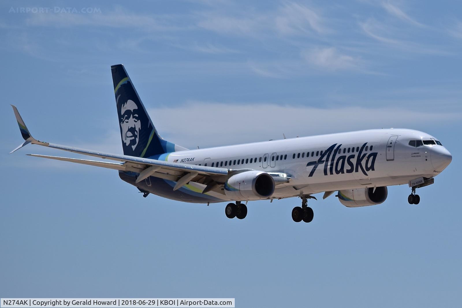 N274AK, 2017 Boeing 737-990/ER C/N 61555, On approach for RWY 28R.