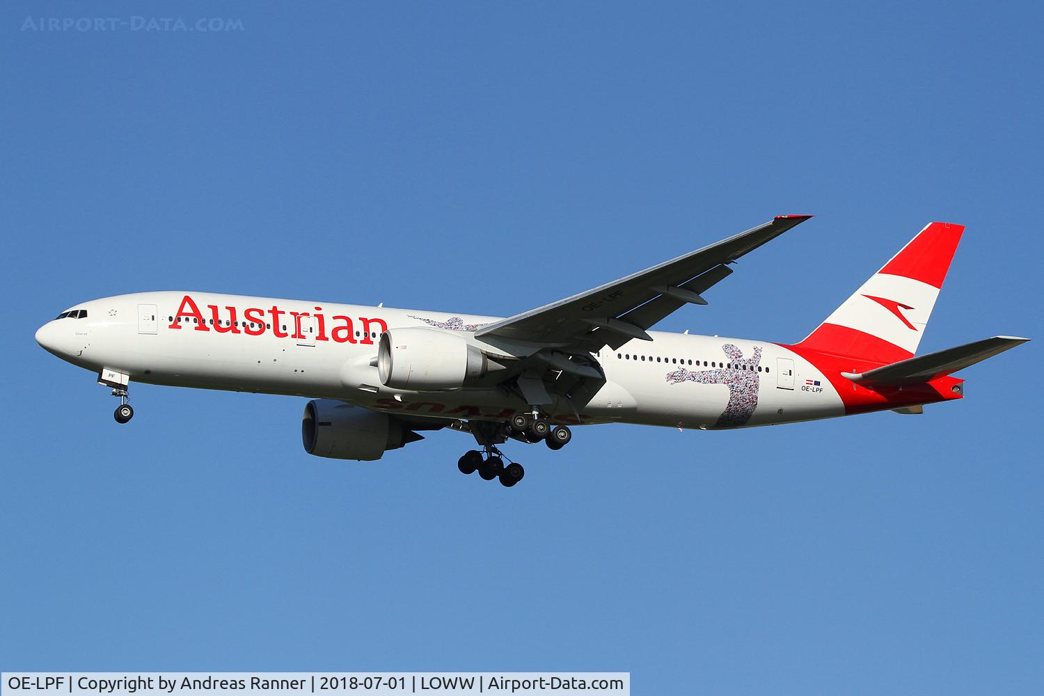 OE-LPF, 2001 Boeing 777-2Q8/ER C/N 28692, Austrian Airlines Boeing 777