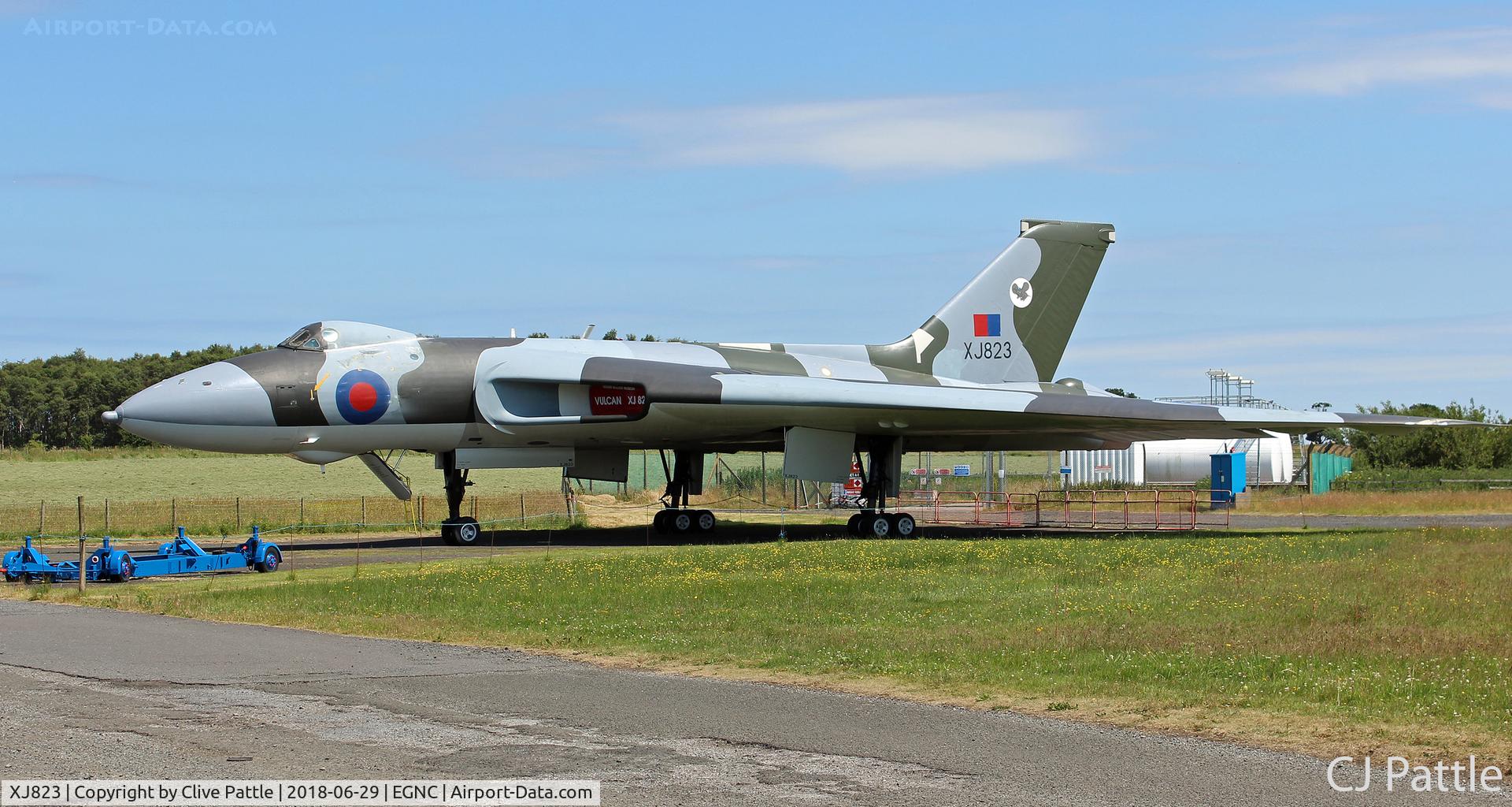 XJ823, 1961 Avro Vulcan B.2A C/N Set 23, Preserved at the Solway Aviation Museum at Carlisle, Cumbria.