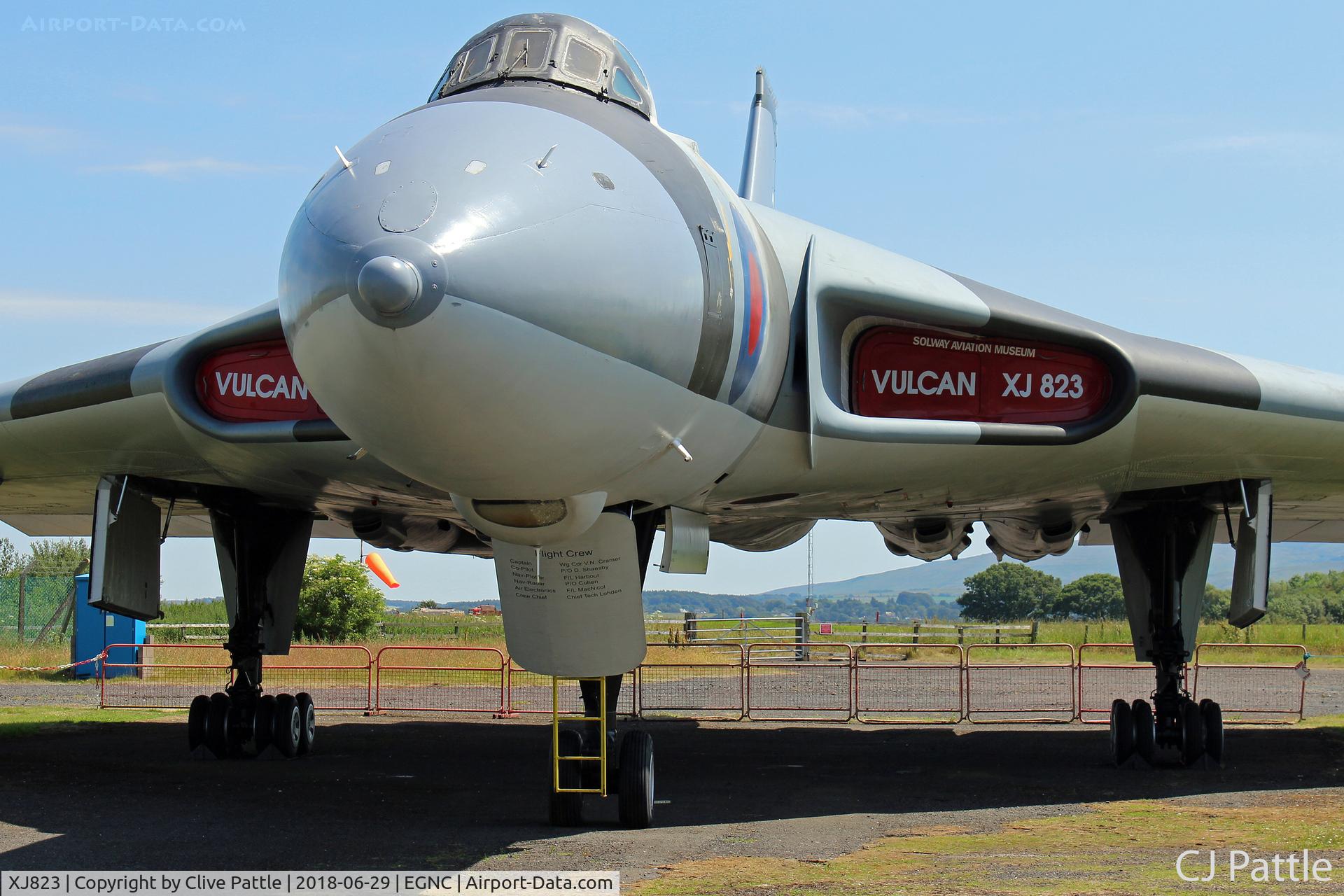 XJ823, 1961 Avro Vulcan B.2A C/N Set 23, Preserved at the Solway Aviation Museum, Carlisle, Cumbria, UK