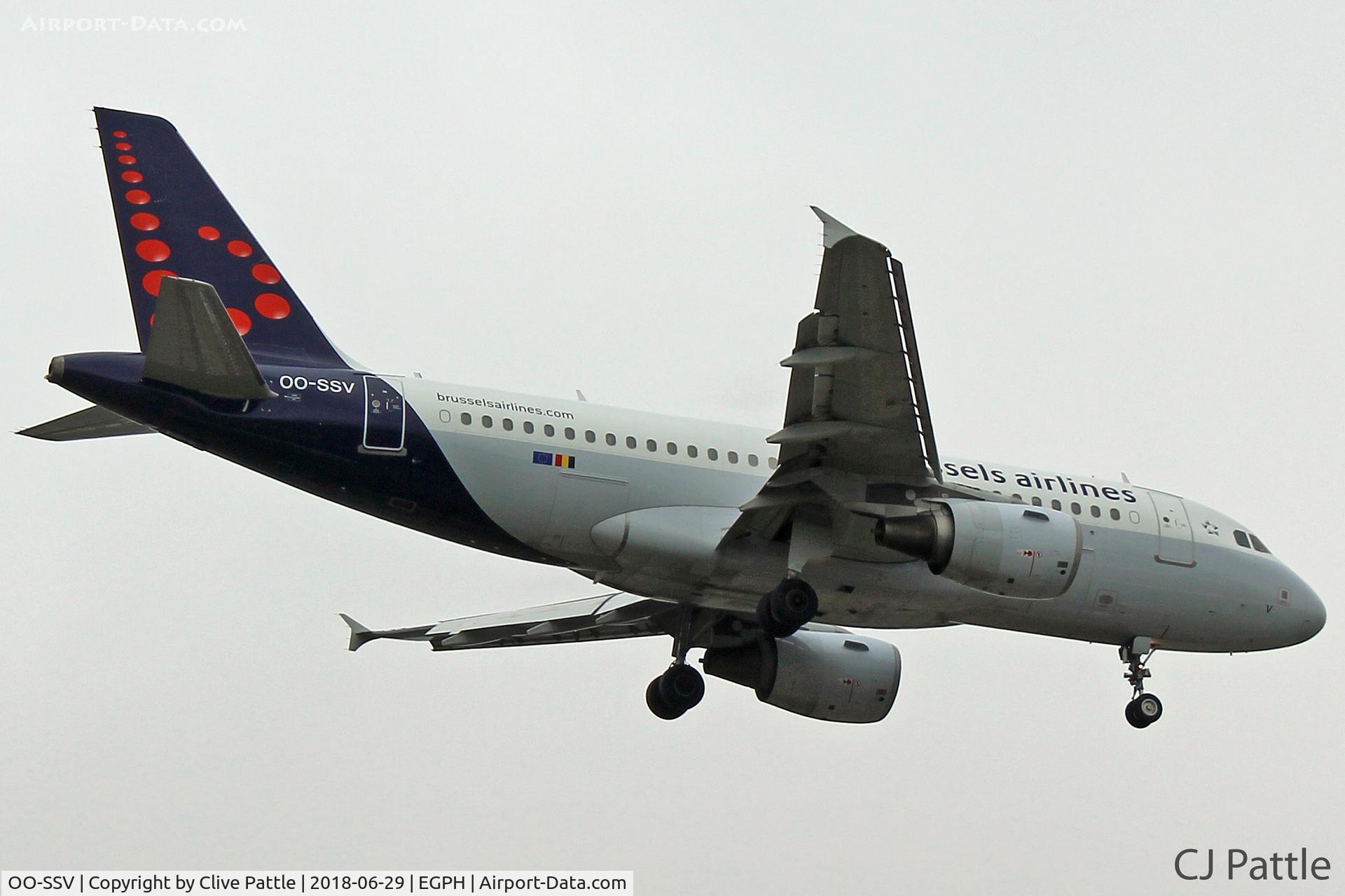 OO-SSV, 2004 Airbus A319-111 C/N 2196, Landing at EDI