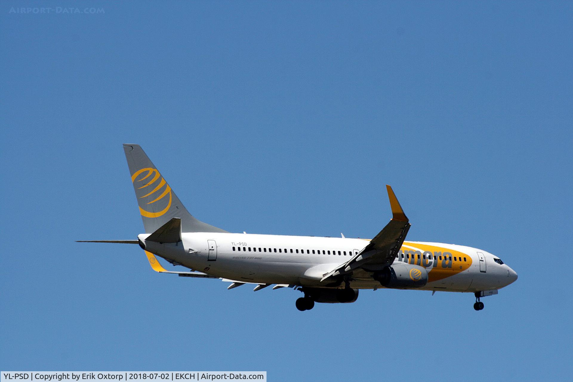 YL-PSD, 2000 Boeing 737-86N C/N 28618, YL-PSD landing rw 04L