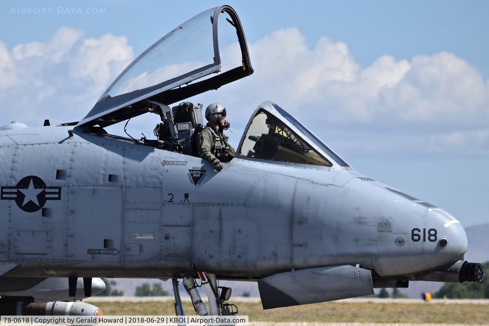 78-0618, 1978 Fairchild Republic A-10C Thunderbolt II C/N A10-0238, Taxiing from the de arm pad.  190th Fighter Sq., 124th Fighter Wing, Idaho ANG.