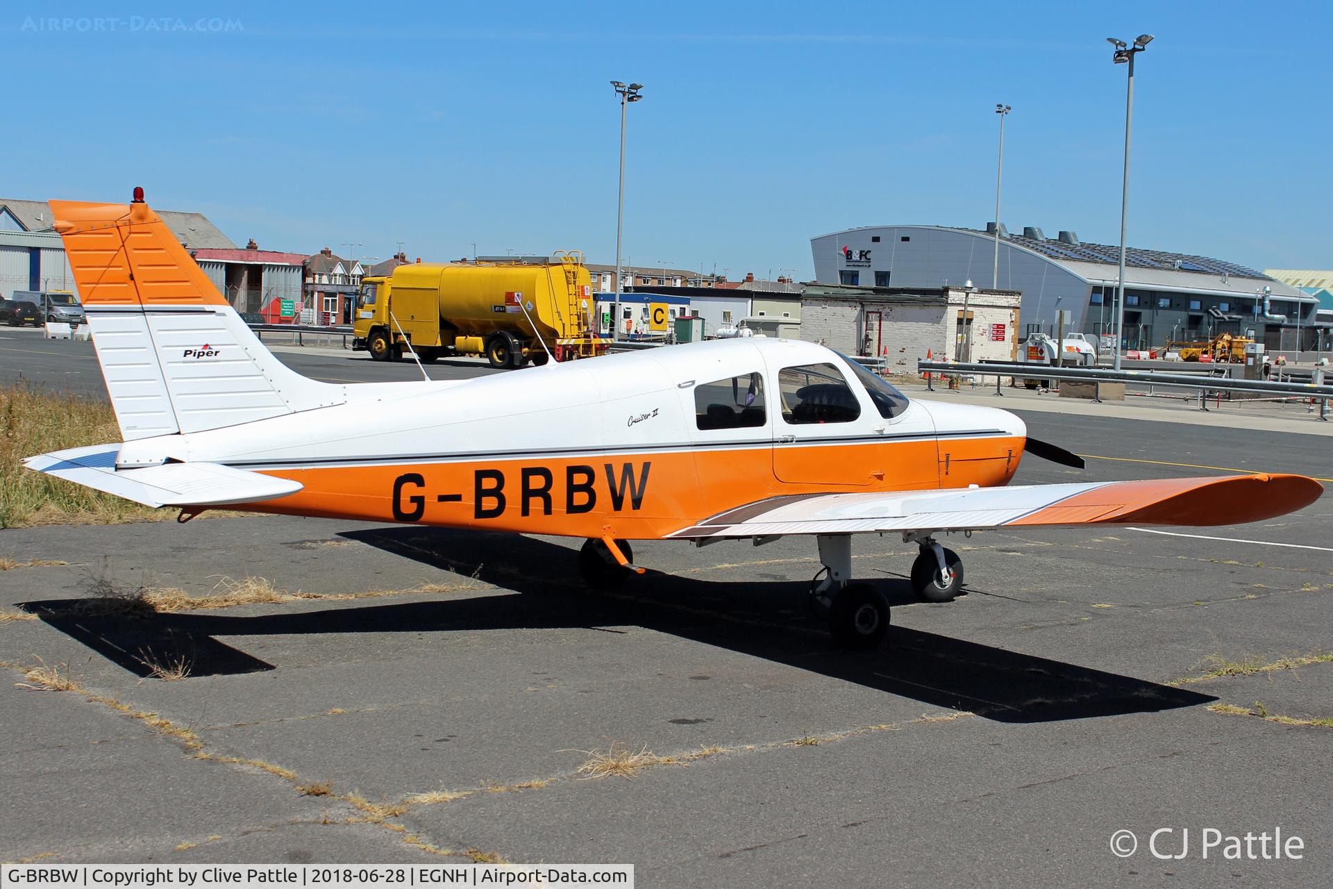 G-BRBW, 1974 Piper PA-28-140 Cherokee Cruiser C/N 28-7425153, Parked up at Blackpool