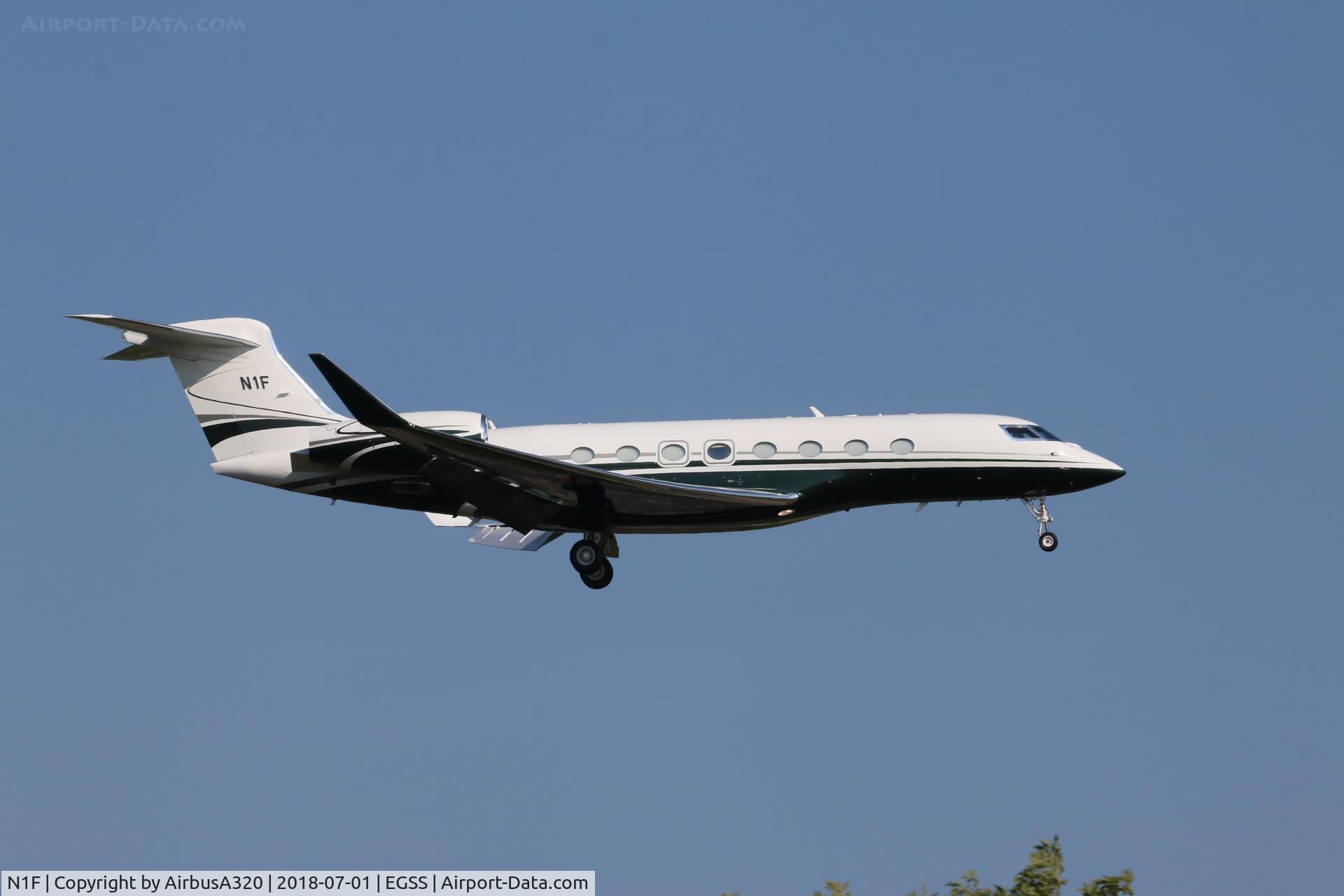 N1F, 2014 Gulfstream Aerospace G650 (G-VI) C/N 6076, Arriving at Stansted