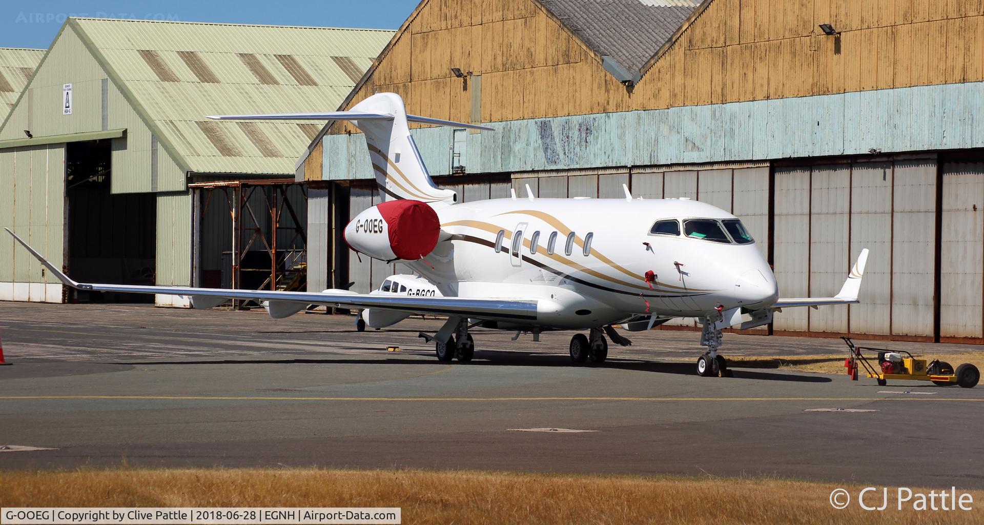 G-OOEG, 2018 Bombardier Challenger 350 (BD-100-1A10) C/N 20733, Parked at Blackpool