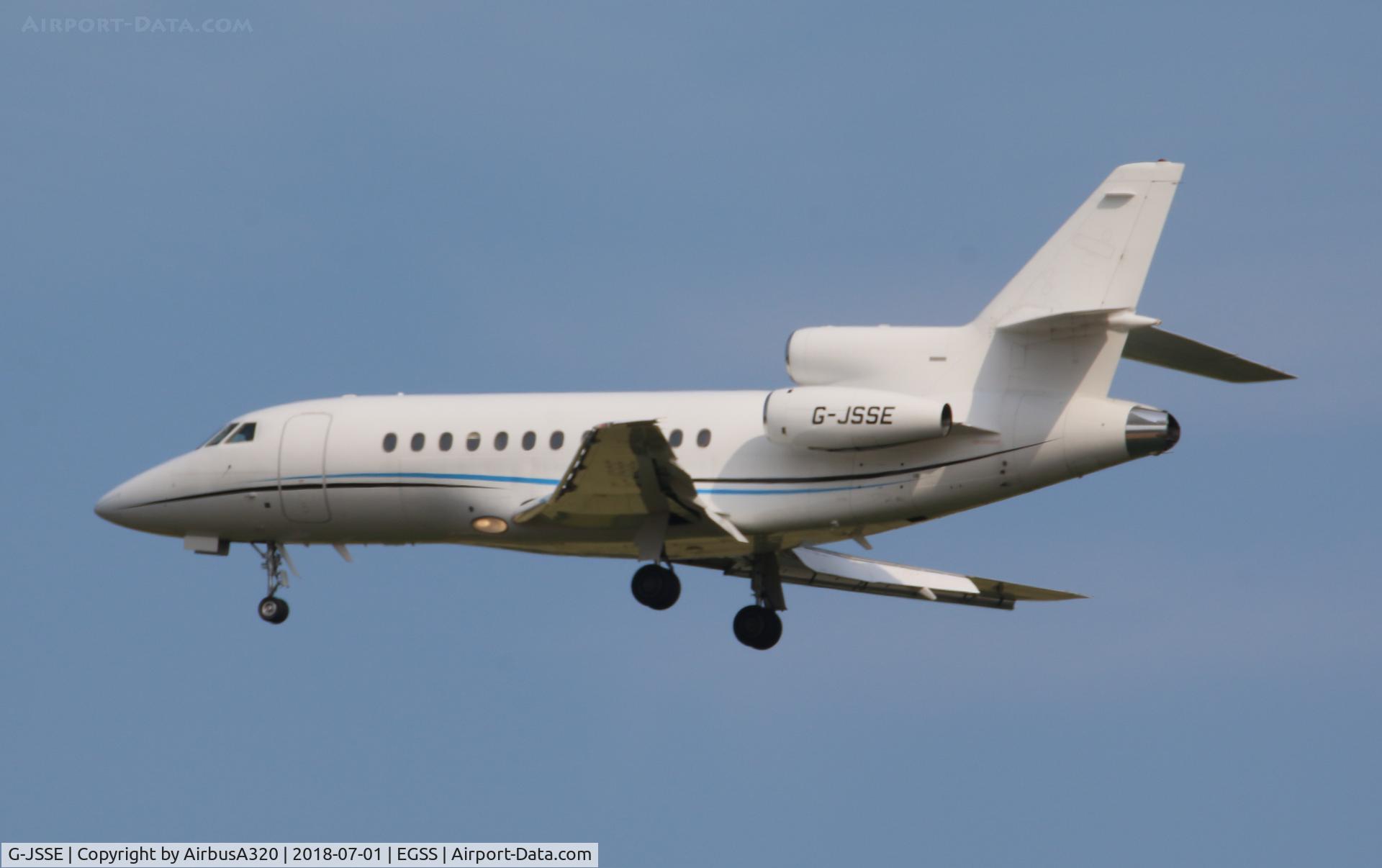 G-JSSE, 1993 Dassault Falcon 900B C/N 120, Arriving at Stansted