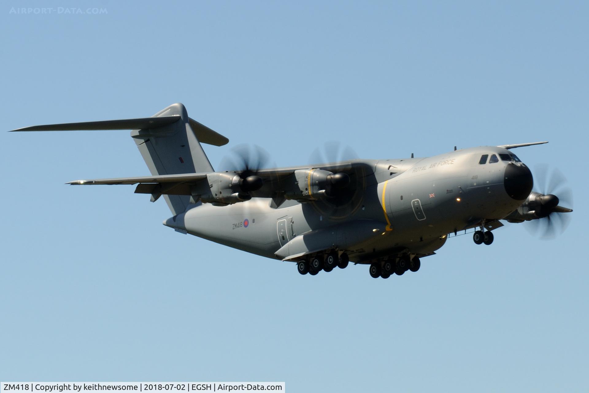 ZM418, 2018 Airbus A400M-180 Atlas C.1 C/N 056, Return Visitor.