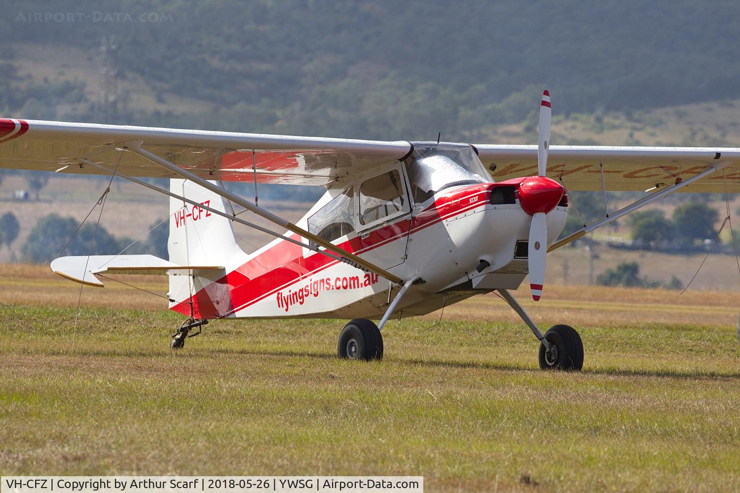 VH-CFZ, 1999 American Champion 8GCBC Scout Scout C/N 406-99, Red Thunder - Watts Bridge 2018