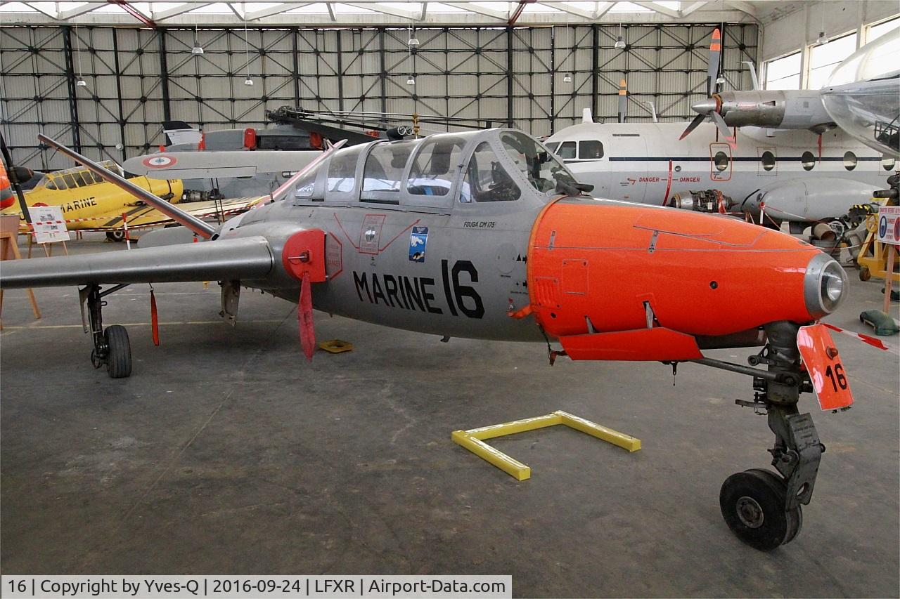 16, Fouga CM-175 Zephyr C/N 16, 16 - Fouga CM-175 Zephyr, Preserved at Naval Aviation Museum, Rochefort-Soubise airport (LFXR)