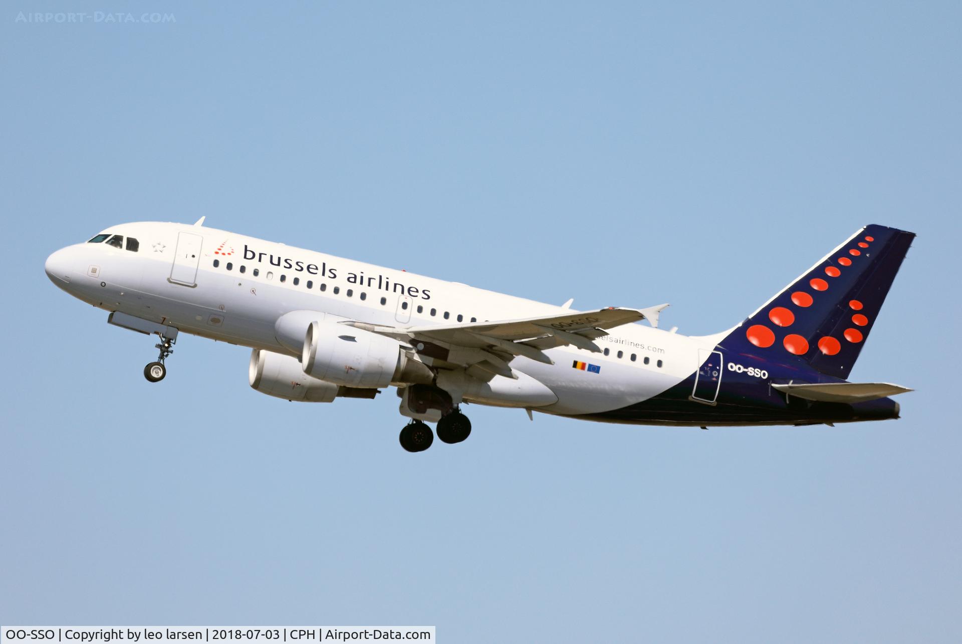 OO-SSO, 2004 Airbus A319-111 C/N 2287, Copenhagen 3.7.2018 T/O R-22R