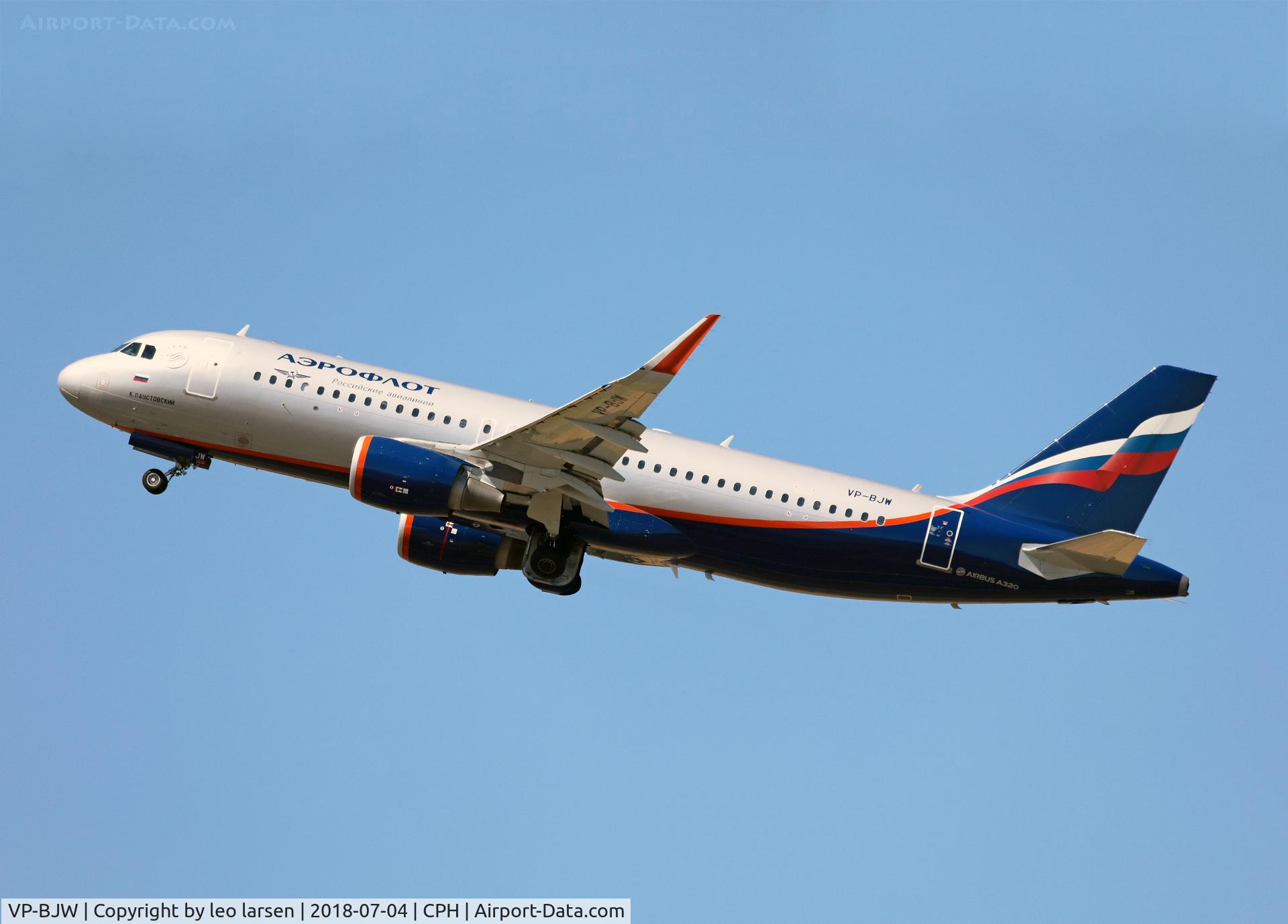 VP-BJW, 2016 Airbus A320-214 C/N 6954, Copenhagen 4.7.2018 T/O R-22R