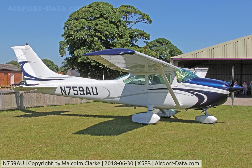 N759AU, 1977 Cessna 182Q Skylane C/N 182-65846, An 'N' registered Cessna 182Q, a visitor to Fishburn Airfield, UK. June 30th 2018.