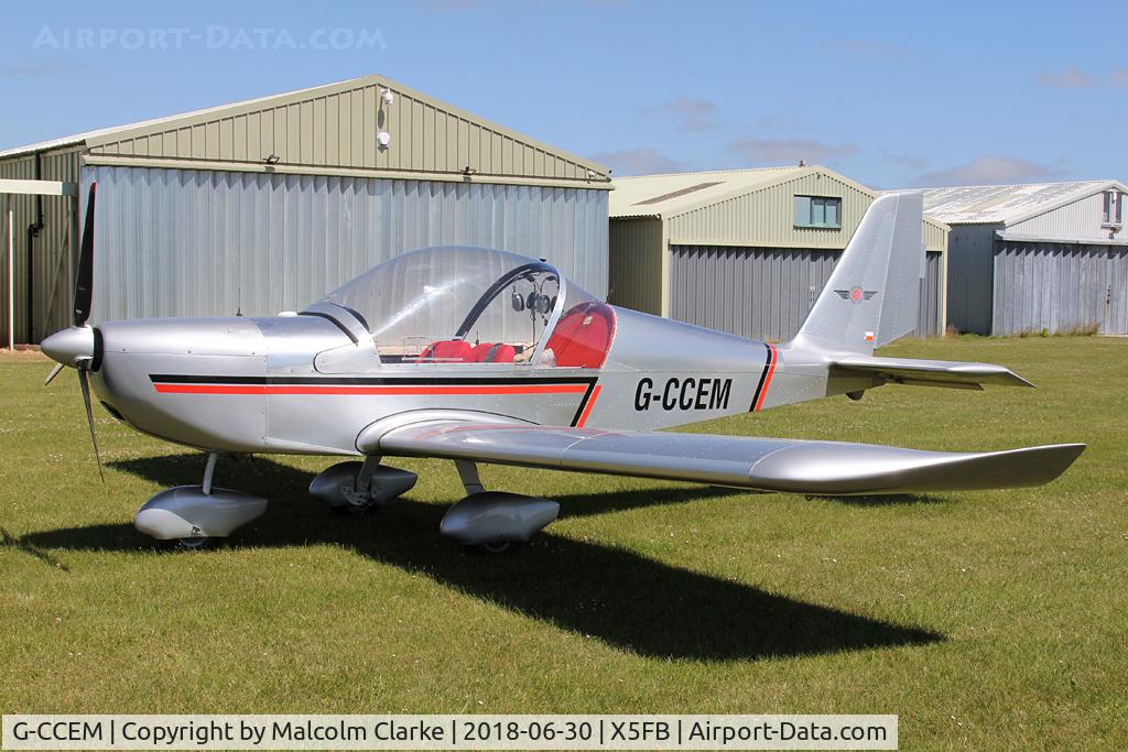 G-CCEM, 2003 Aerotechnik EV-97A Eurostar C/N PFA 315-13987, Visitor to Fishburn Airfield, UK, Aerotechnik EV-97A Eurostar. June 30th 2018.