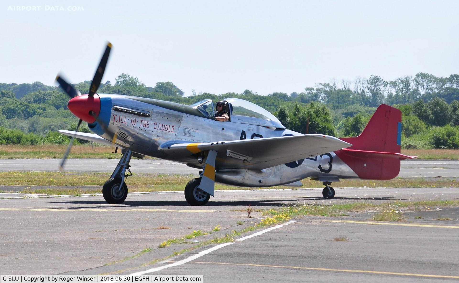 G-SIJJ, 1944 North American P-51D Mustang C/N 122-31894 (44-72035), Marked A3-3 and inscribed TALL IN THE SADDLE.