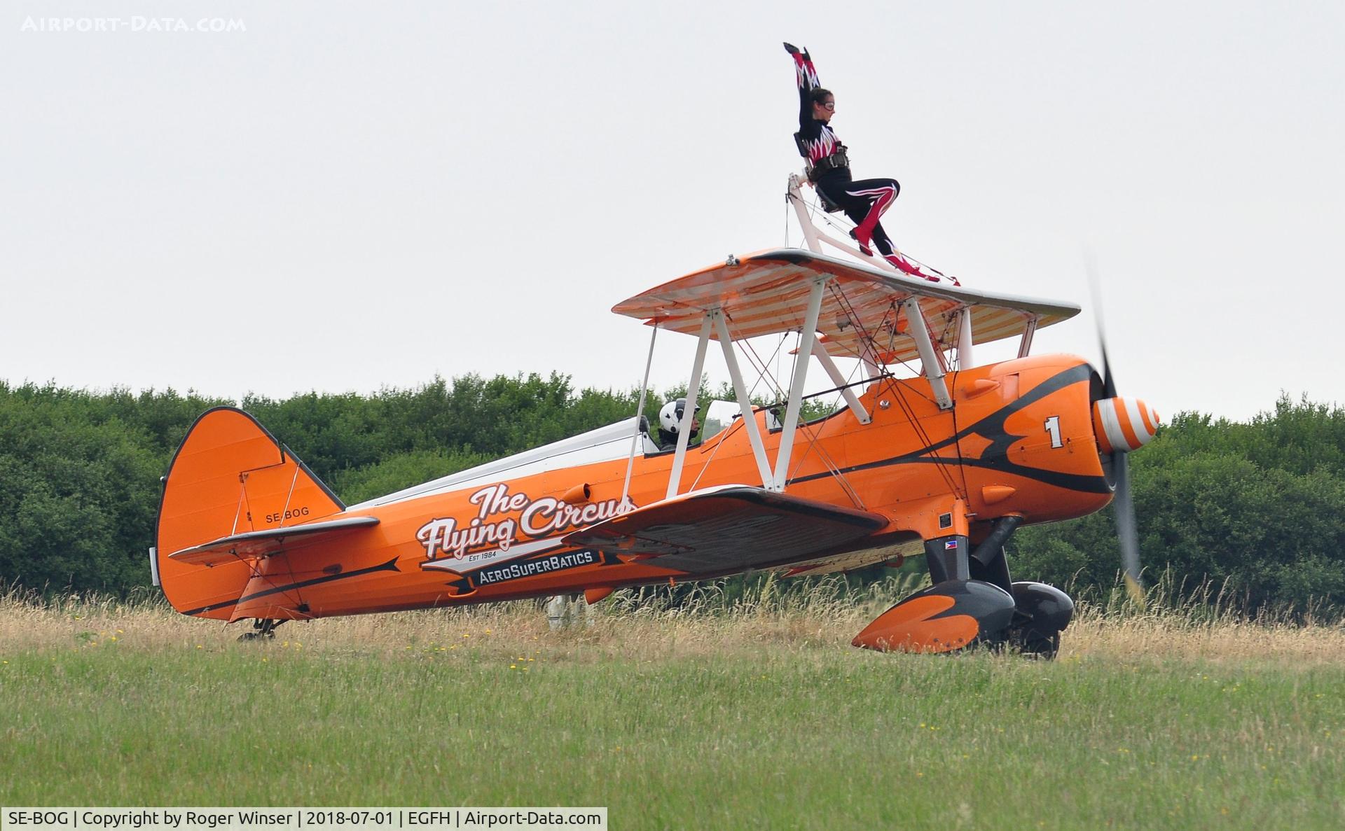 SE-BOG, 1942 Boeing N2S-3 Kaydet (B75N1) C/N 75-7128, Aerosuperbatics Kaydet biplane (1).