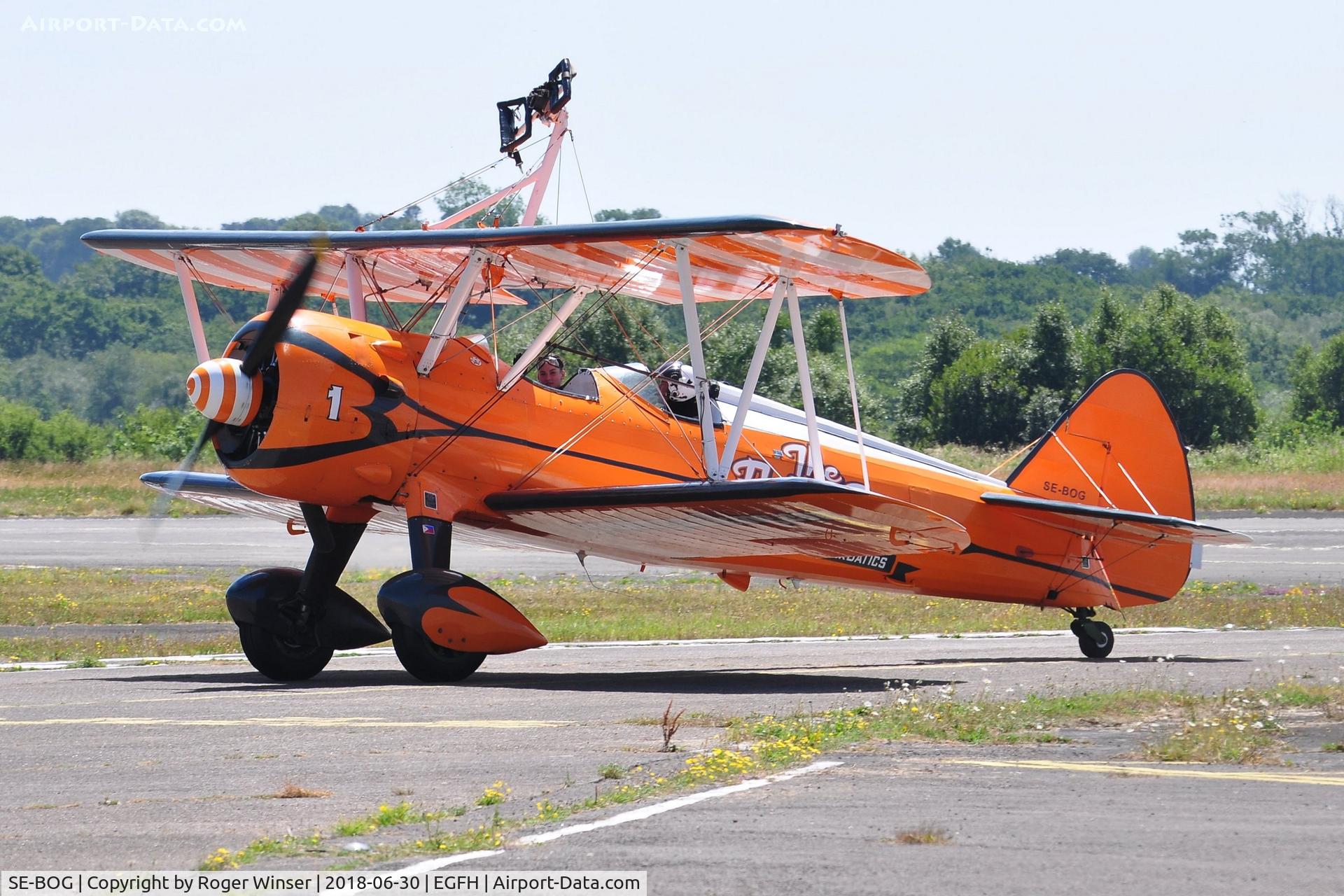 SE-BOG, 1942 Boeing N2S-3 Kaydet (B75N1) C/N 75-7128, Aerosuperbatics Kaydet biplane (1).